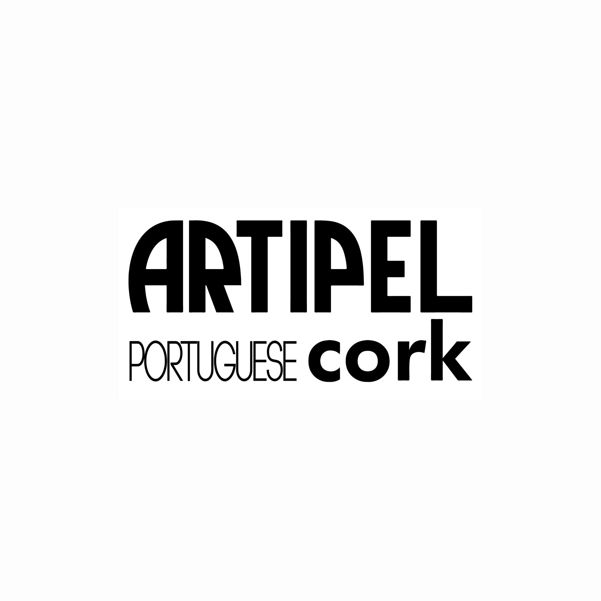 Logo de la marque portugaise Artipel, maroquinerie en liège, en noir sur fond blanc
