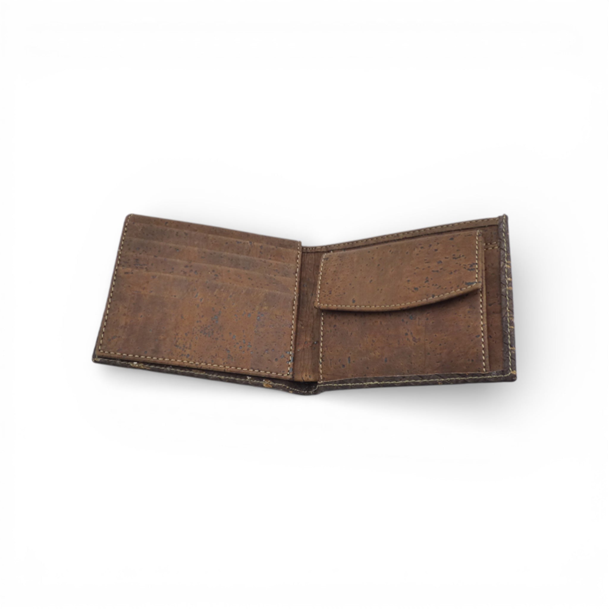 Compact woven cork wallet for men by Artipel, showcasing a textured design and natural material in earthy tones.