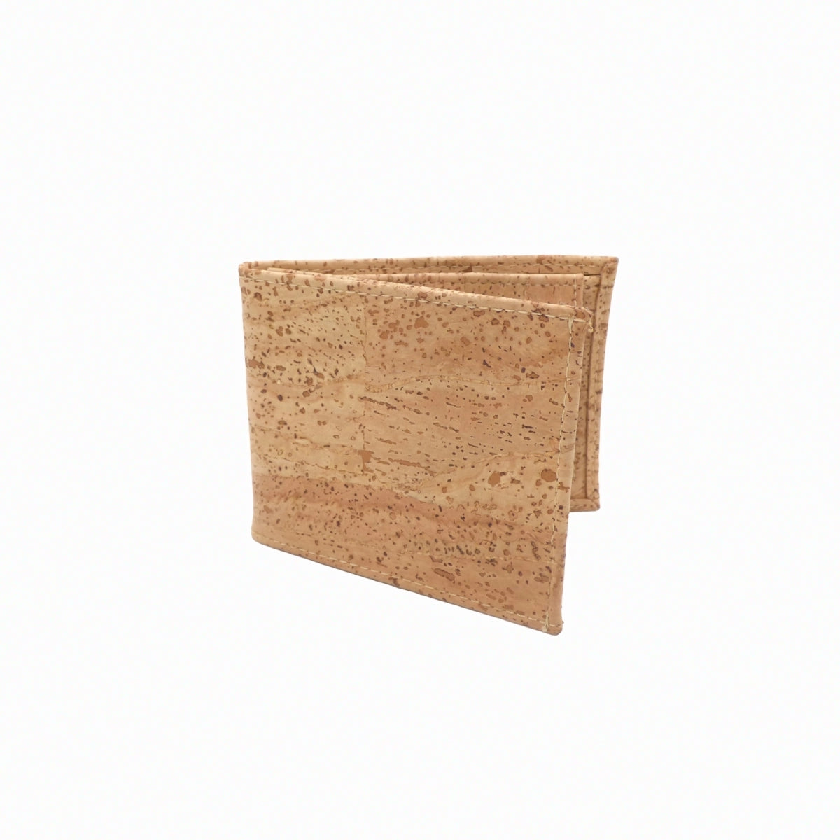 Portefeuille en liège naturel uni plié fermé — Cork Design, 3 volets, Portugal