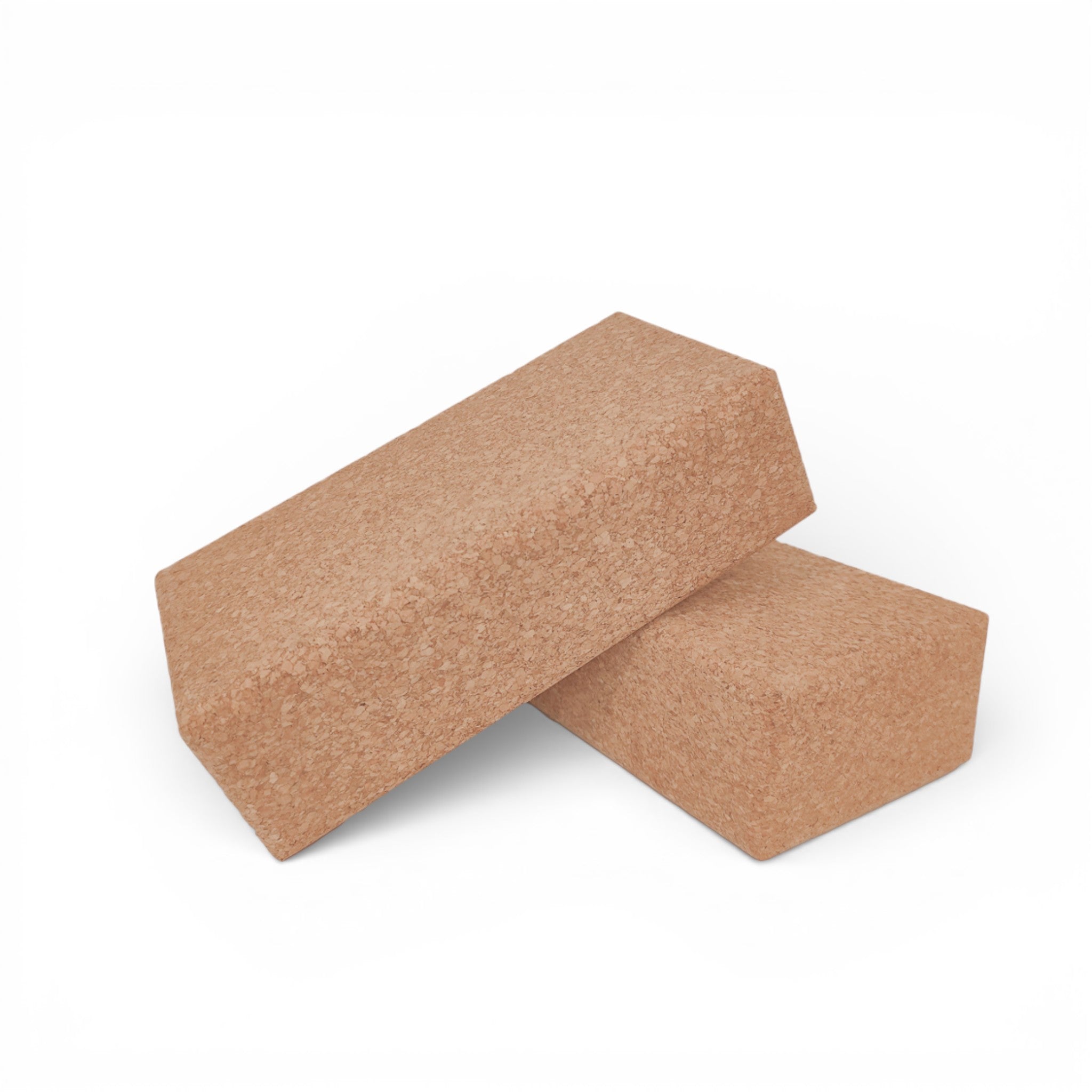 Bloc de yoga en liège Viking, 227x120x65mm, montrant la texture naturelle et la couleur chaude du liège.