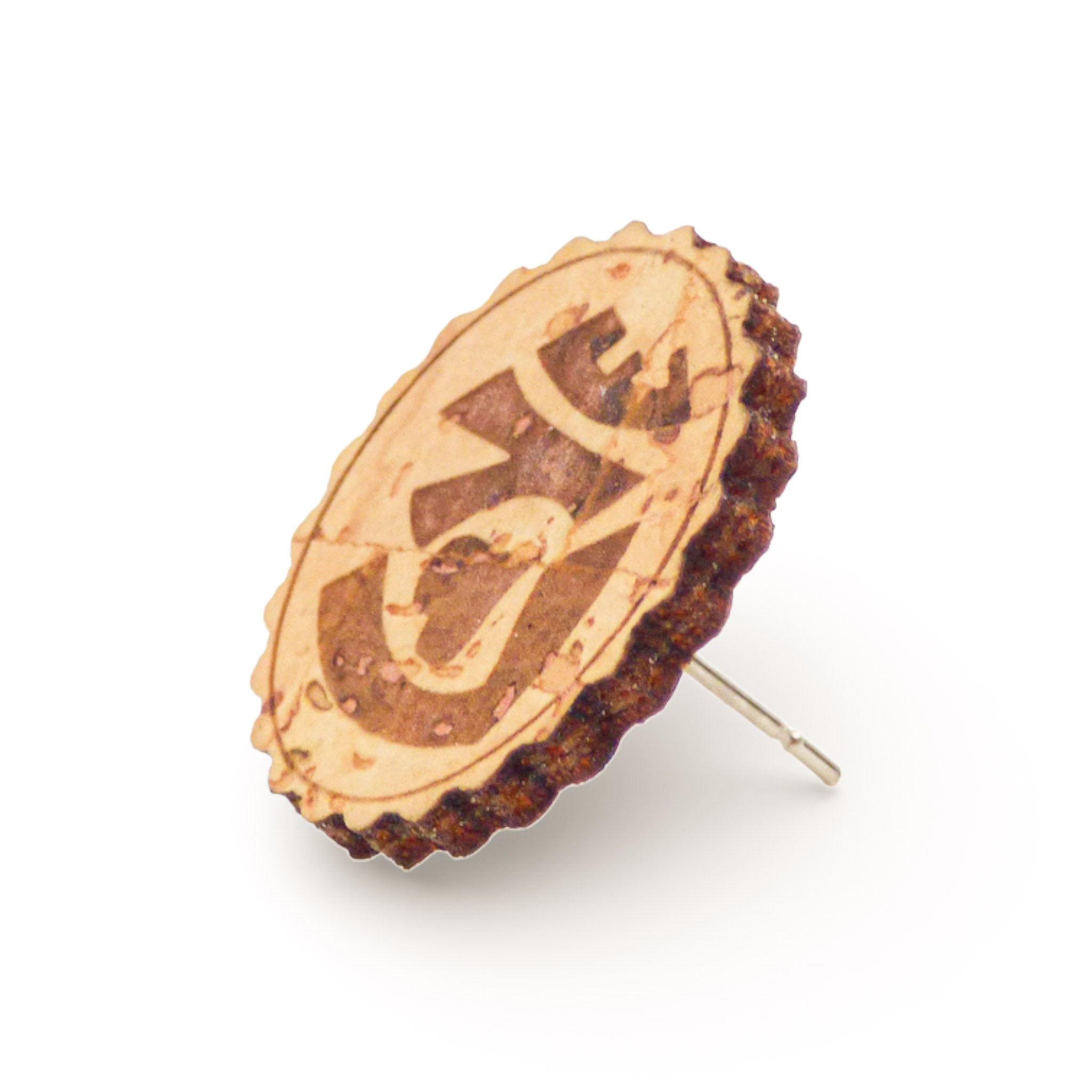 Boucles d'Oreilles vegan et éco-responsable en liège naturel du Portugal : Clous d'oreilles en liège Love - Artipel - Home & Liège