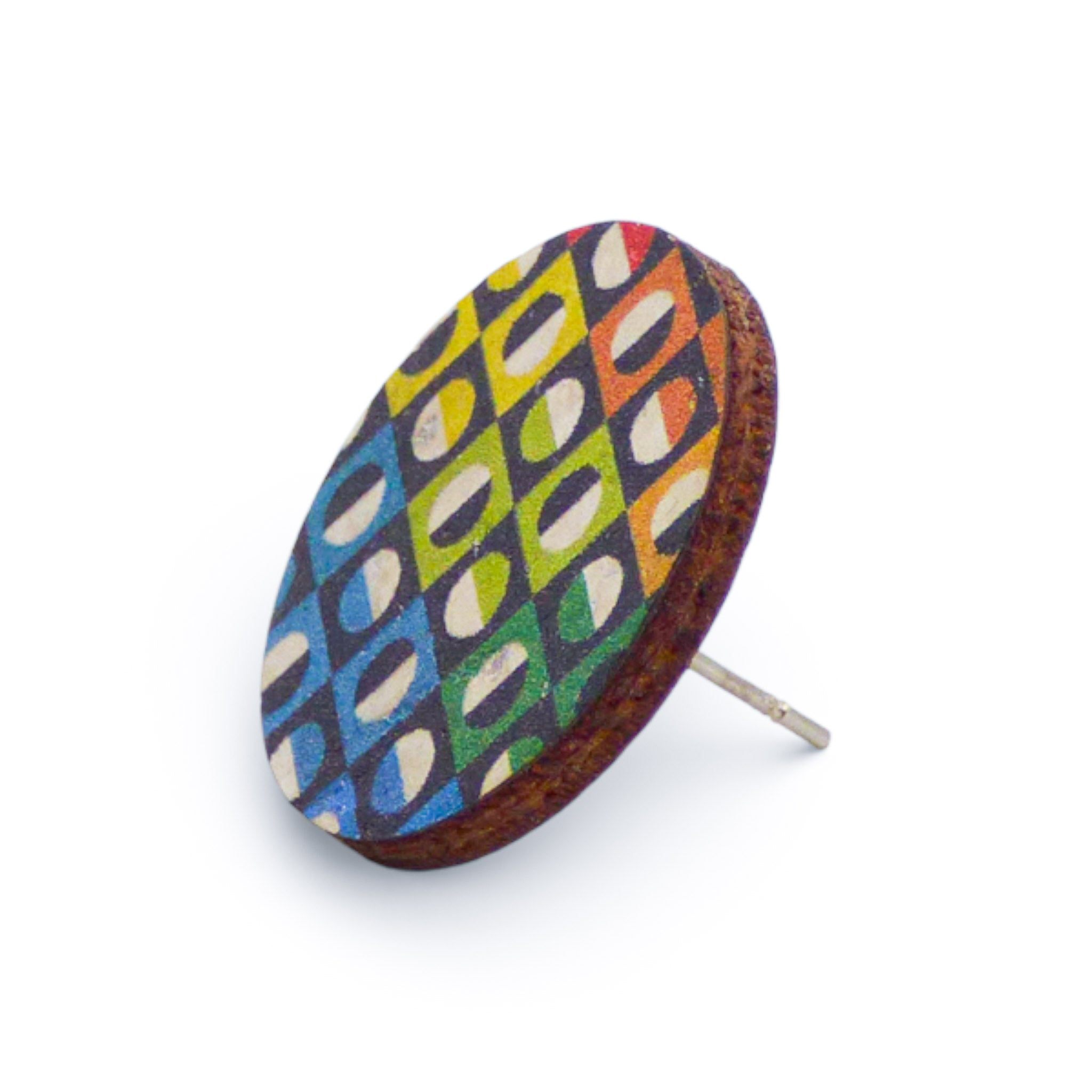 Boucles d'Oreilles vegan et éco-responsable en liège naturel du Portugal : Clous d'oreilles en liège Contrast - Artipel - Home & Liège