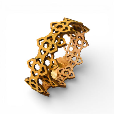 Bracelet ajouré jaune motifs délicats en liège du Portugal — Artipel femme
