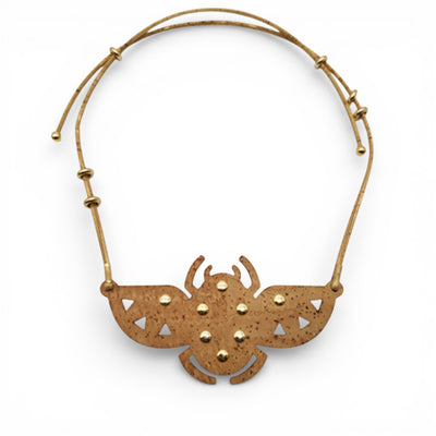Collier liège scarabée — Artipel — bijou femme cadeau original artisanat