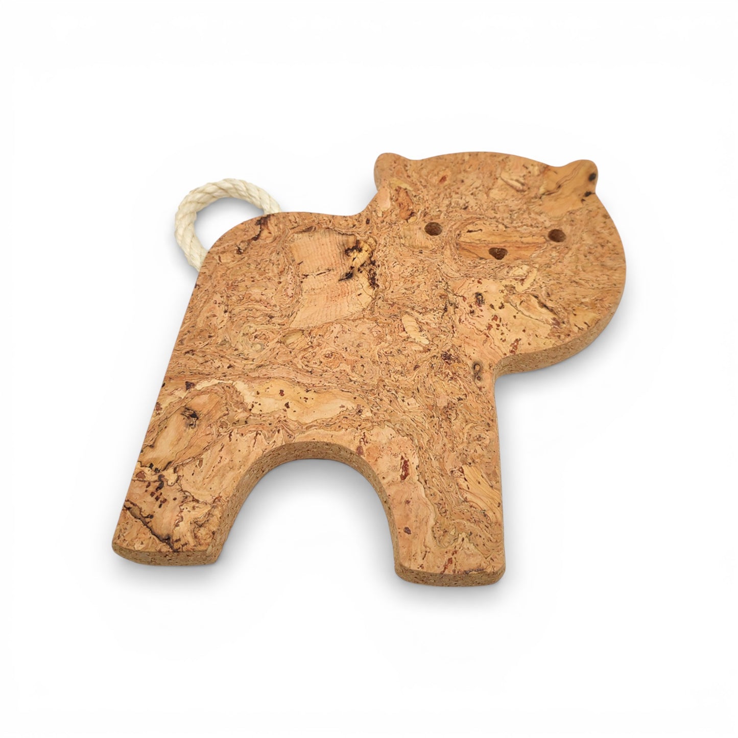 Viking natural cork trivet shaped like a kitten, perfect for protecting surfaces while adding a playful touch.