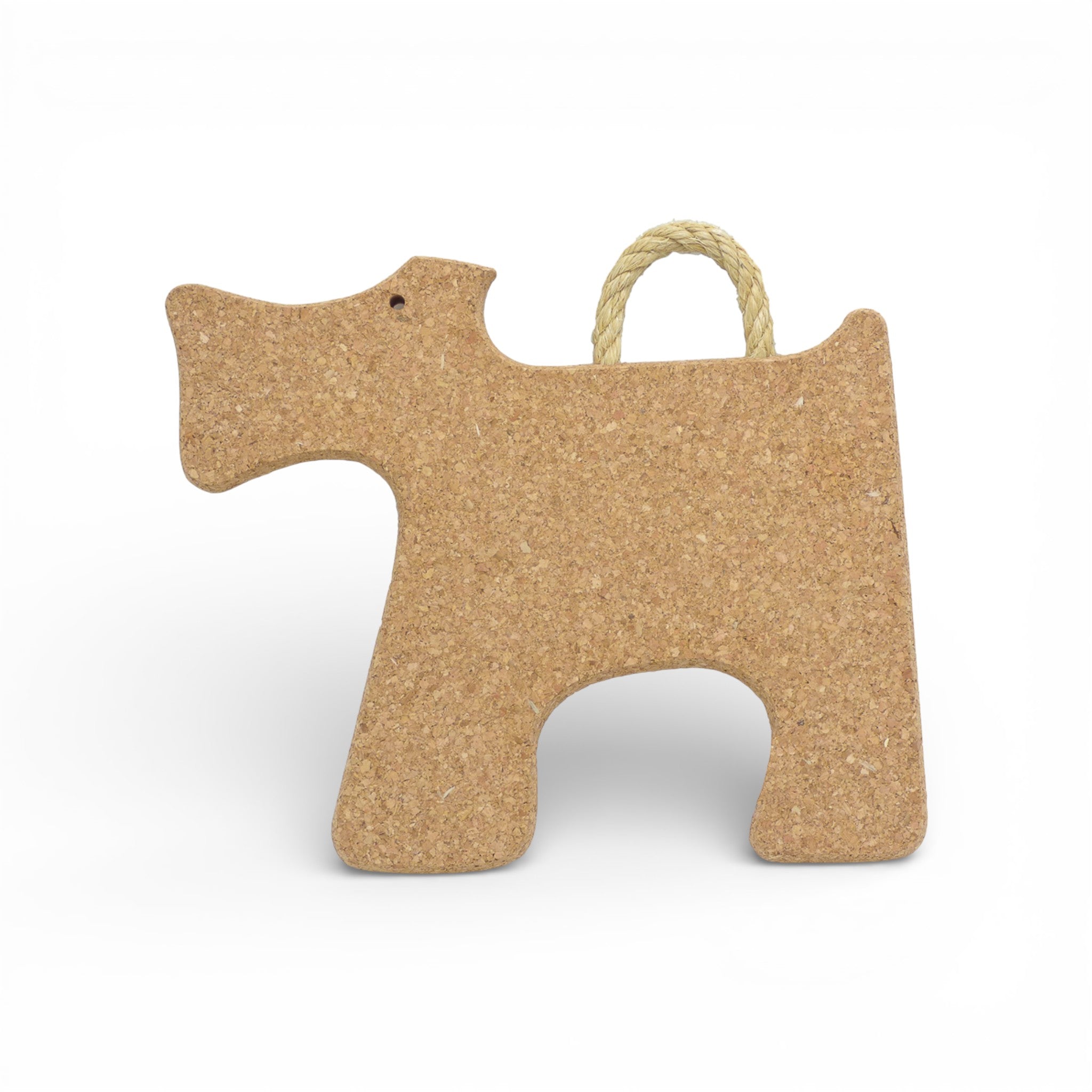 Natural cork "Chien" trivet by Viking featuring a playful dog design, perfect for protecting surfaces from hot dishes.