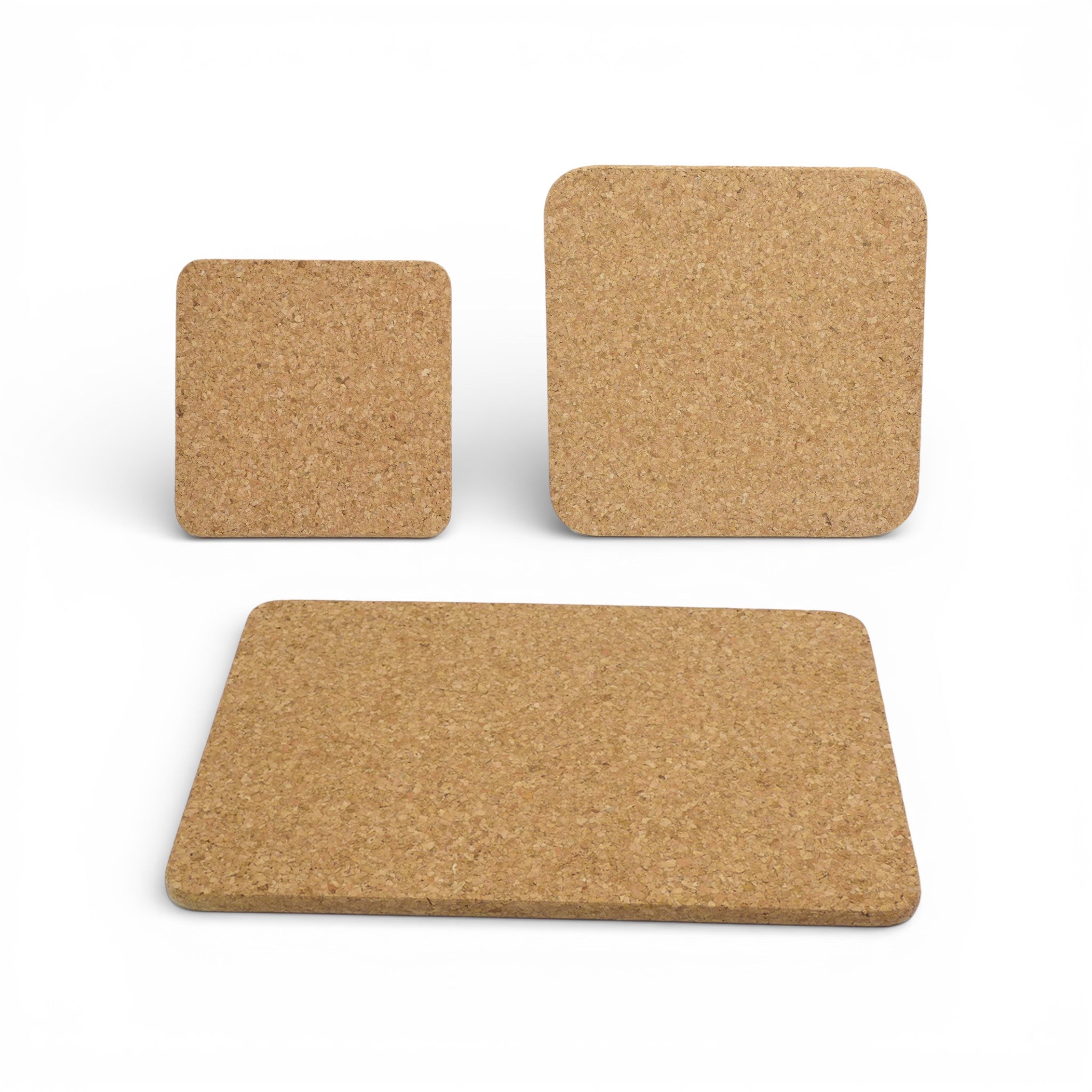 Viking liège dessous de plat carré et rectangulaire, montrant la texture naturelle et le design élégant en cuisine.