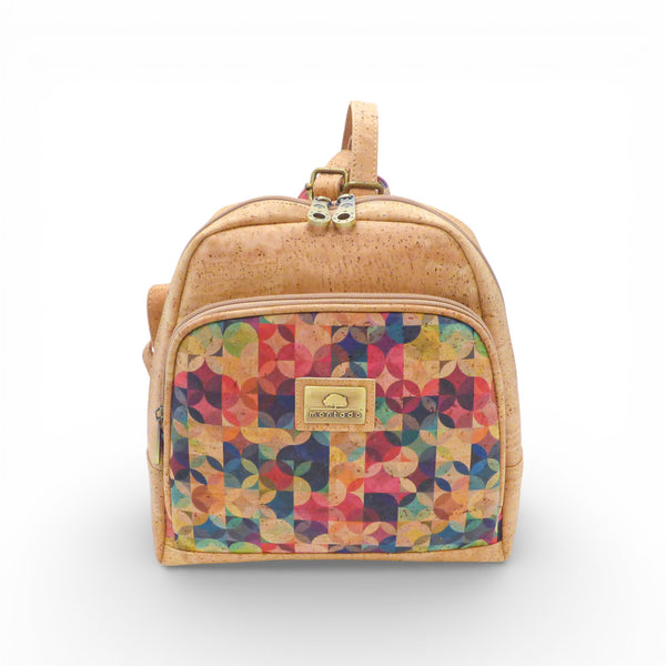 Sac à dos Mosaïque Montado en liège - vue trois quarts, bretelles ajustables - Portugal