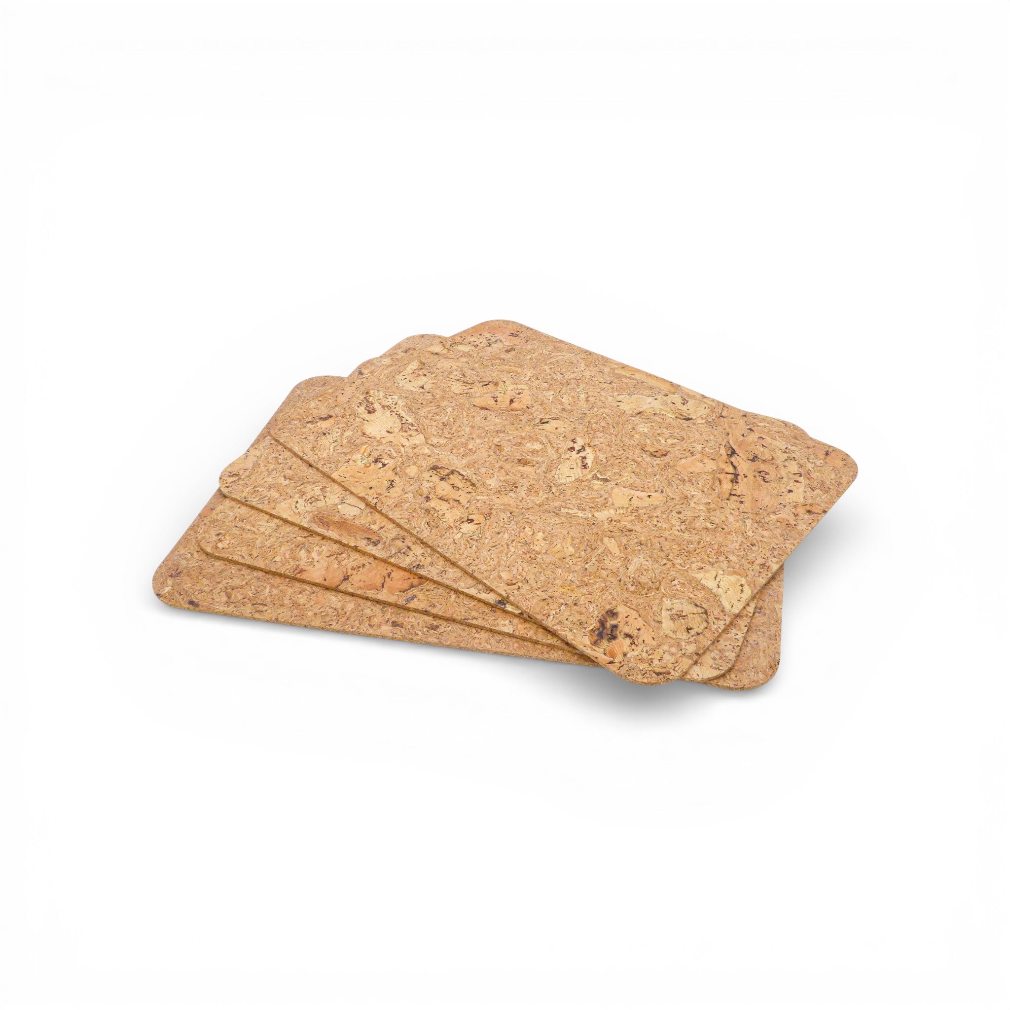 Lot de sets de table en liège naturel moucheté — Viking, coins arrondis, Portugal