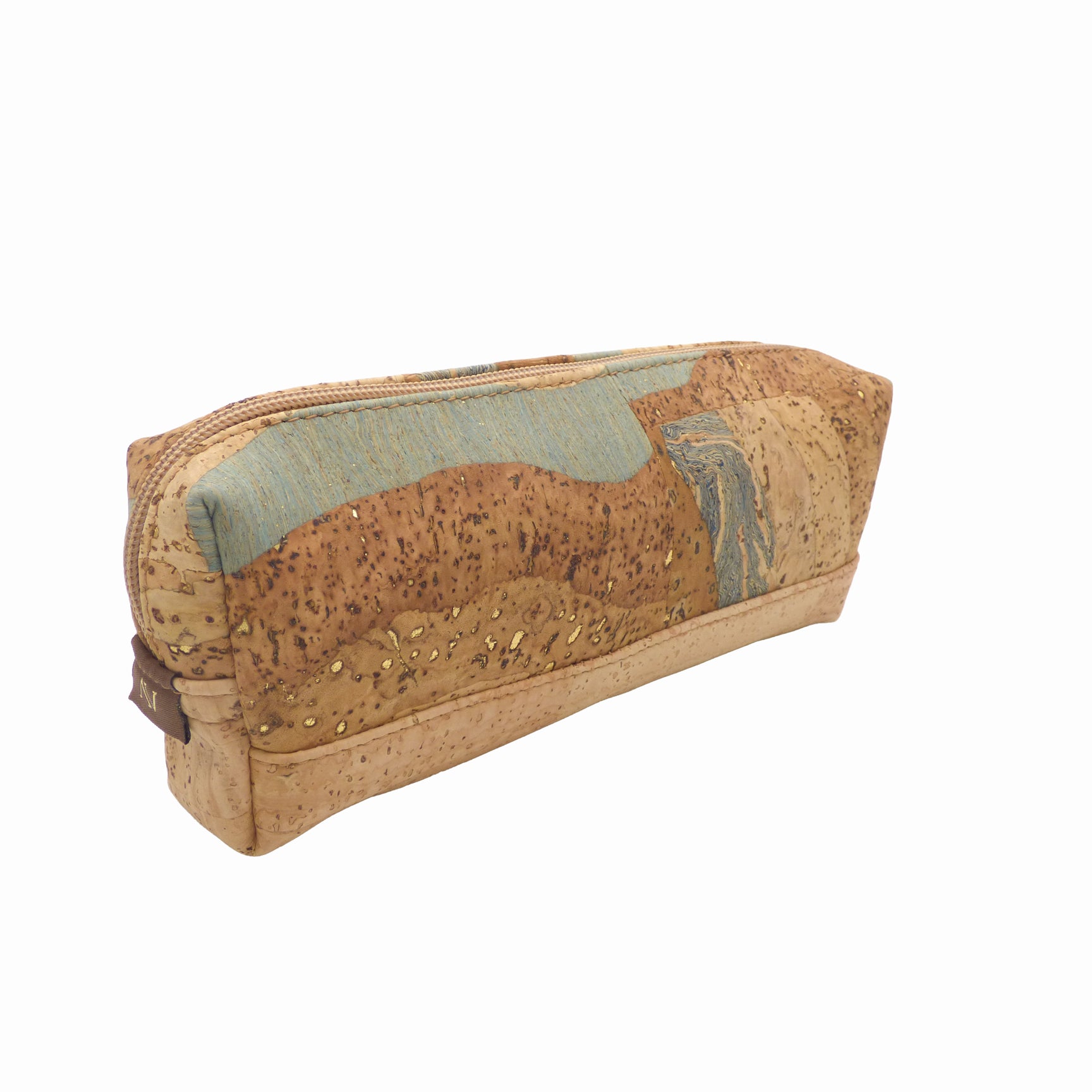 Trousse Architecte Amador Varum en liège, vue latérale avec fermeture zip.