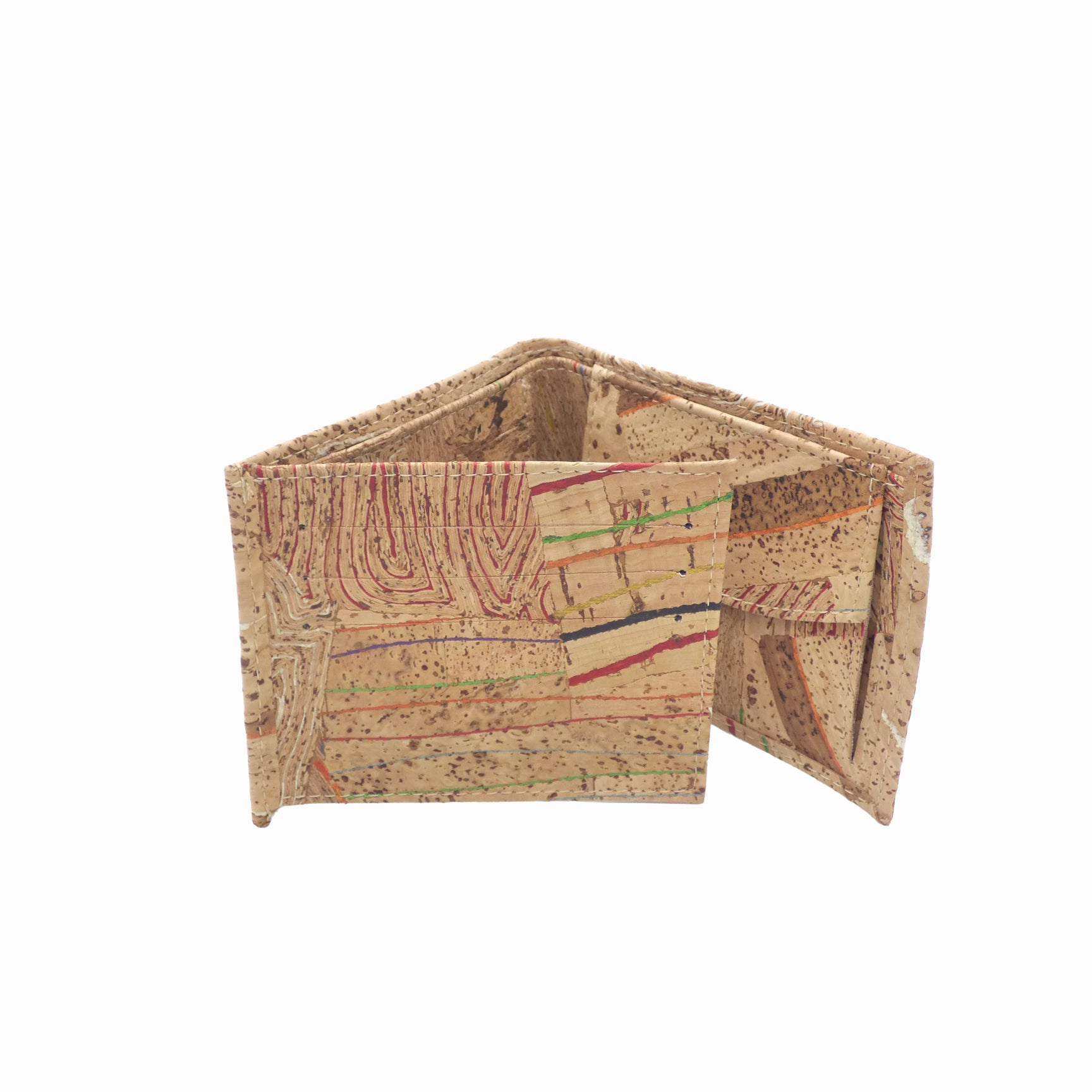 Bifold men's wallet from Cork Design featuring a unique cork texture and a sleek, functional design.