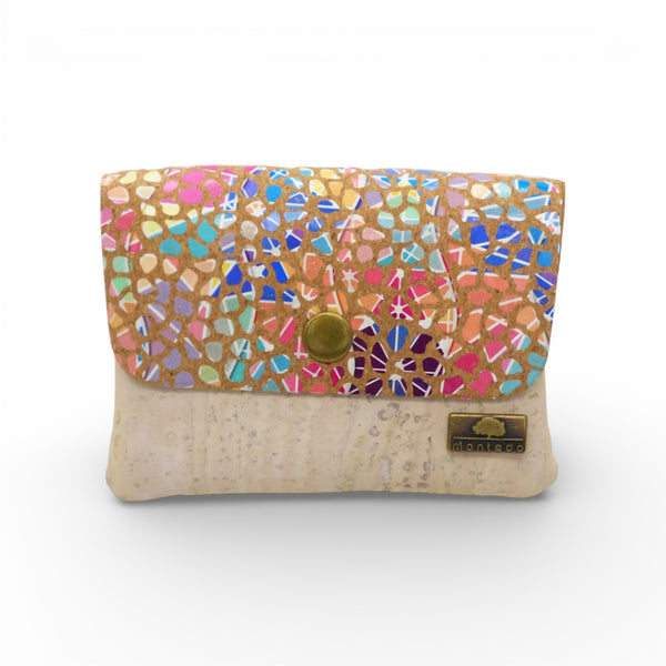 Porte-monnaie à rabat Montado - vue principale finition argentée - liège naturel Portugal