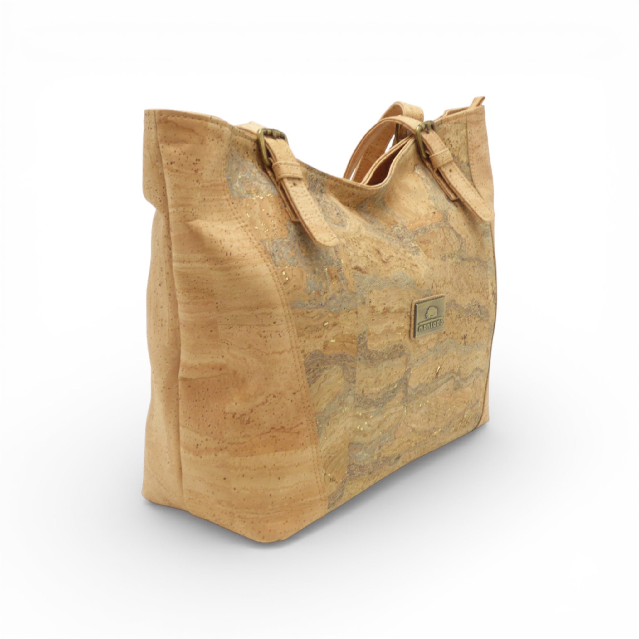 Sac épaule en liège "Élégance Structurée" de Montado, avec design raffiné et bandoulière pratique.