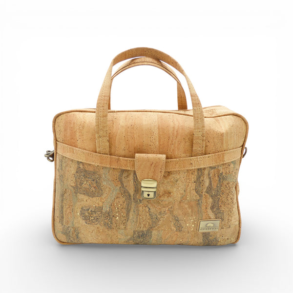 Sac en liège Montado pour ordinateur 15 pouces, avec design bureautique élégant et poches pratiques.