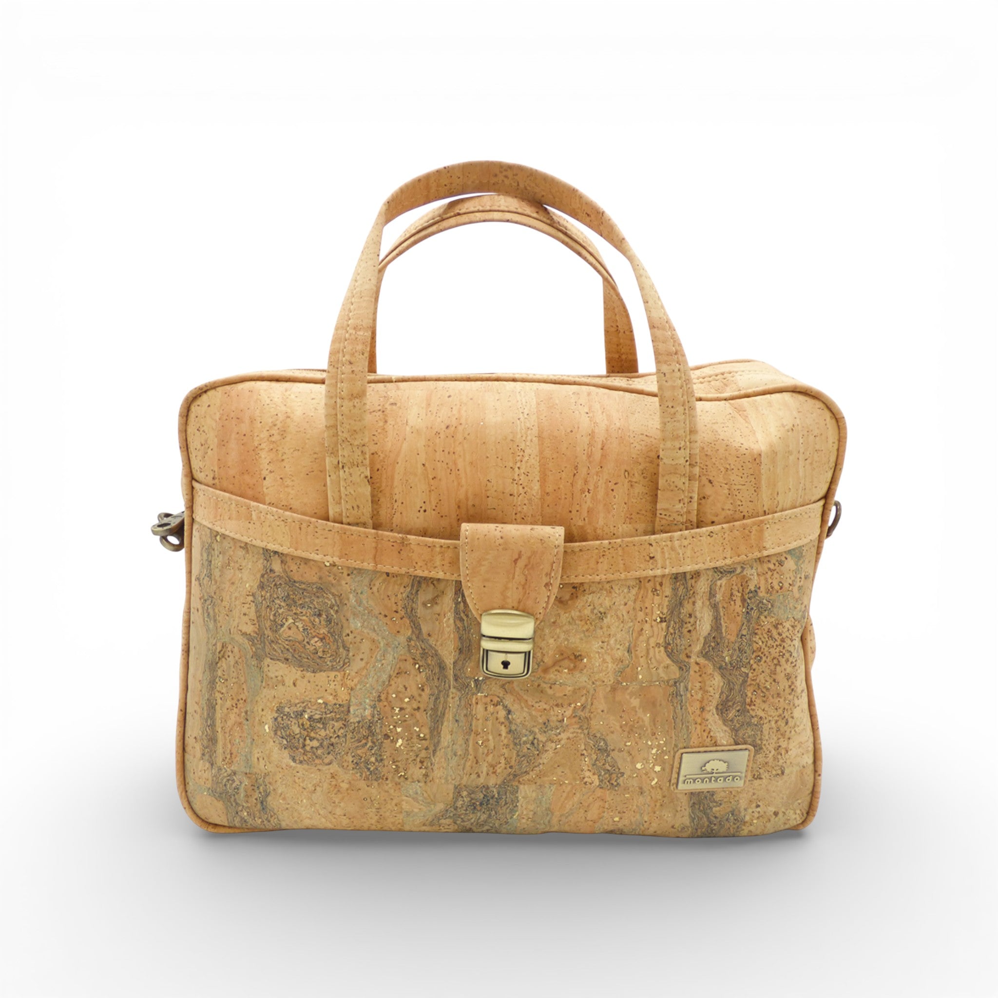 Sac en liège Montado pour ordinateur 15 pouces, avec design bureautique élégant et poches pratiques.