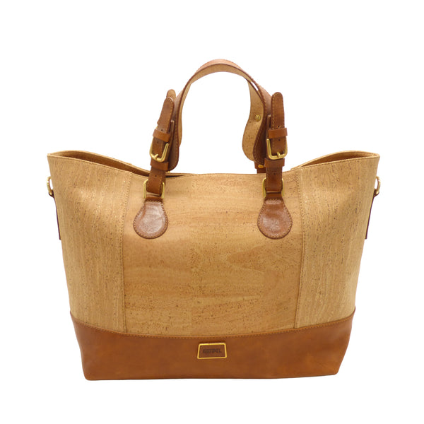 Sac Hipica grand format Artipel liège et cuir - vue face, liège naturel - Portugal