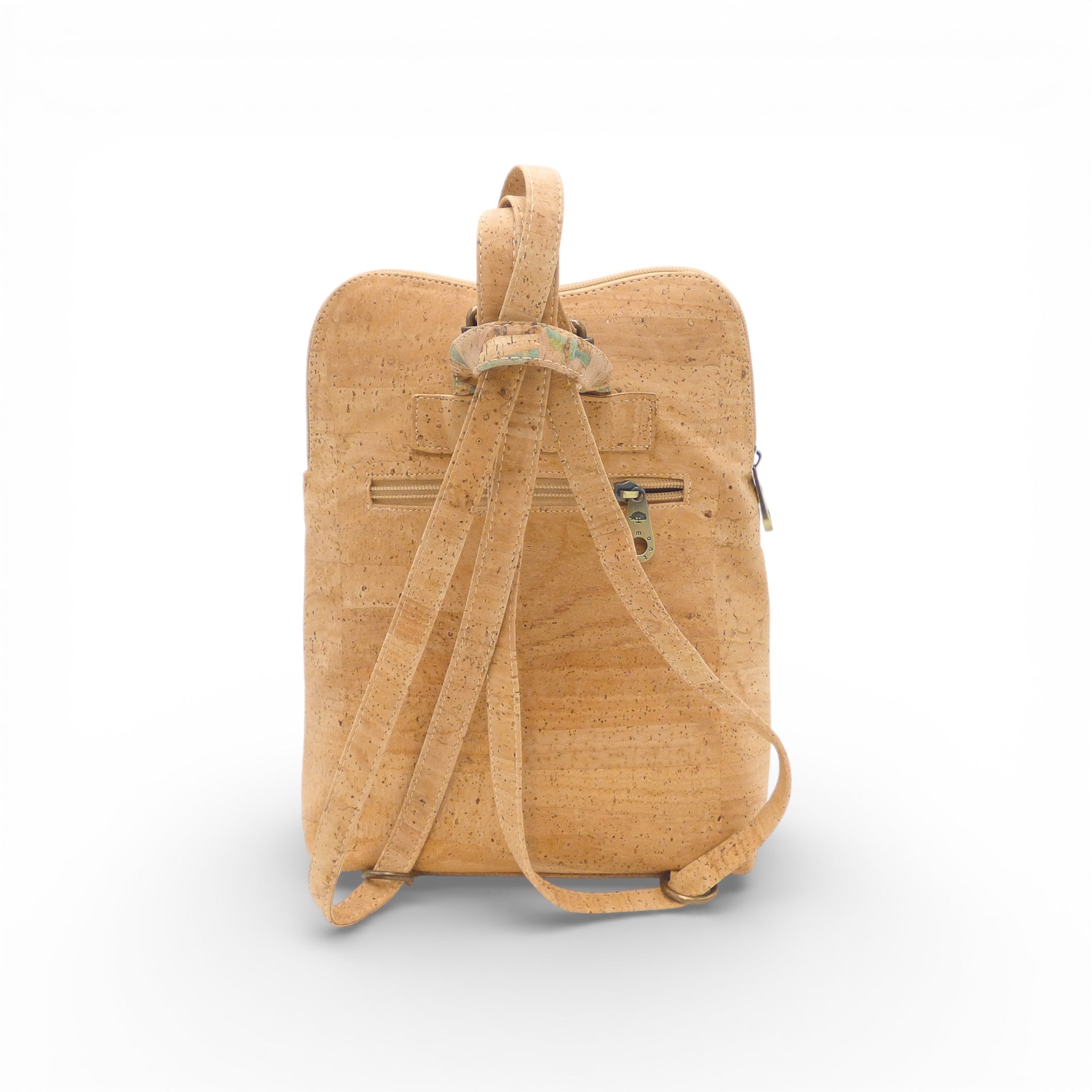 Dos d'un sac à dos compact en liège naturel — Montado, bretelles réglables, Portugal