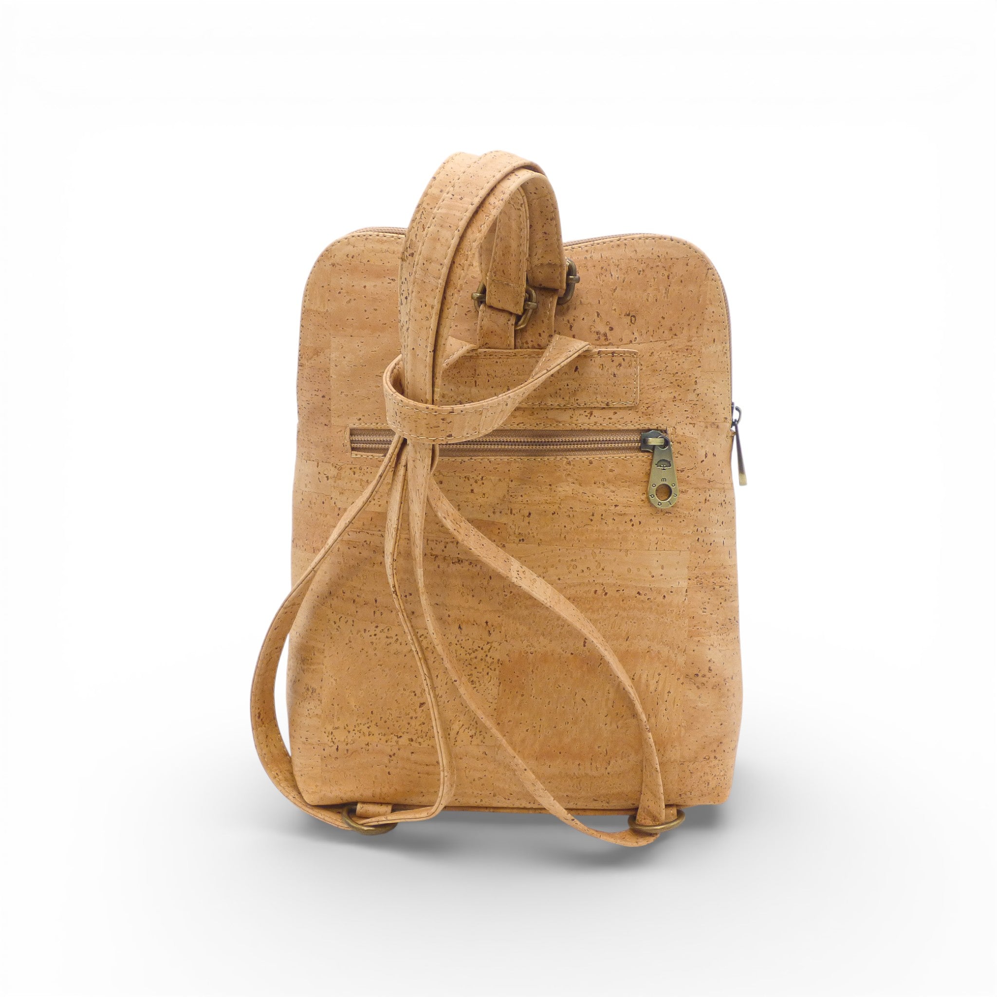 Dos d'un sac à dos compact en liège naturel uni — Montado, bretelles réglables, Portugal