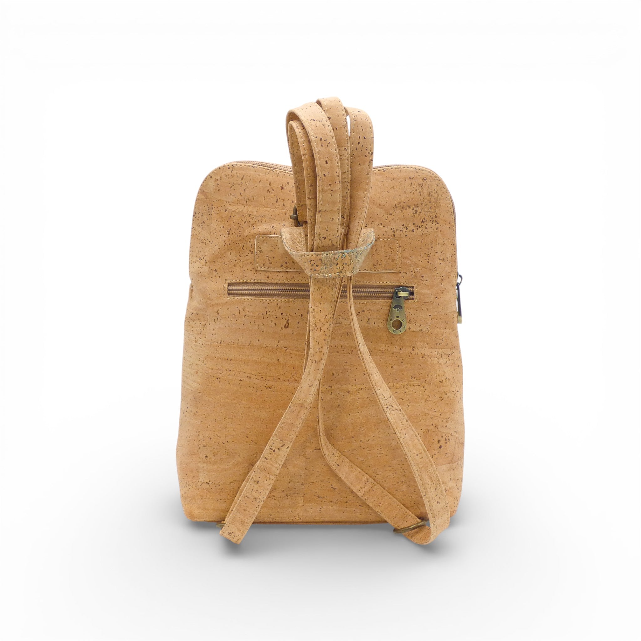 Dos d'un sac à dos compact en liège naturel uni — Montado, bretelles ajustables, Portugal