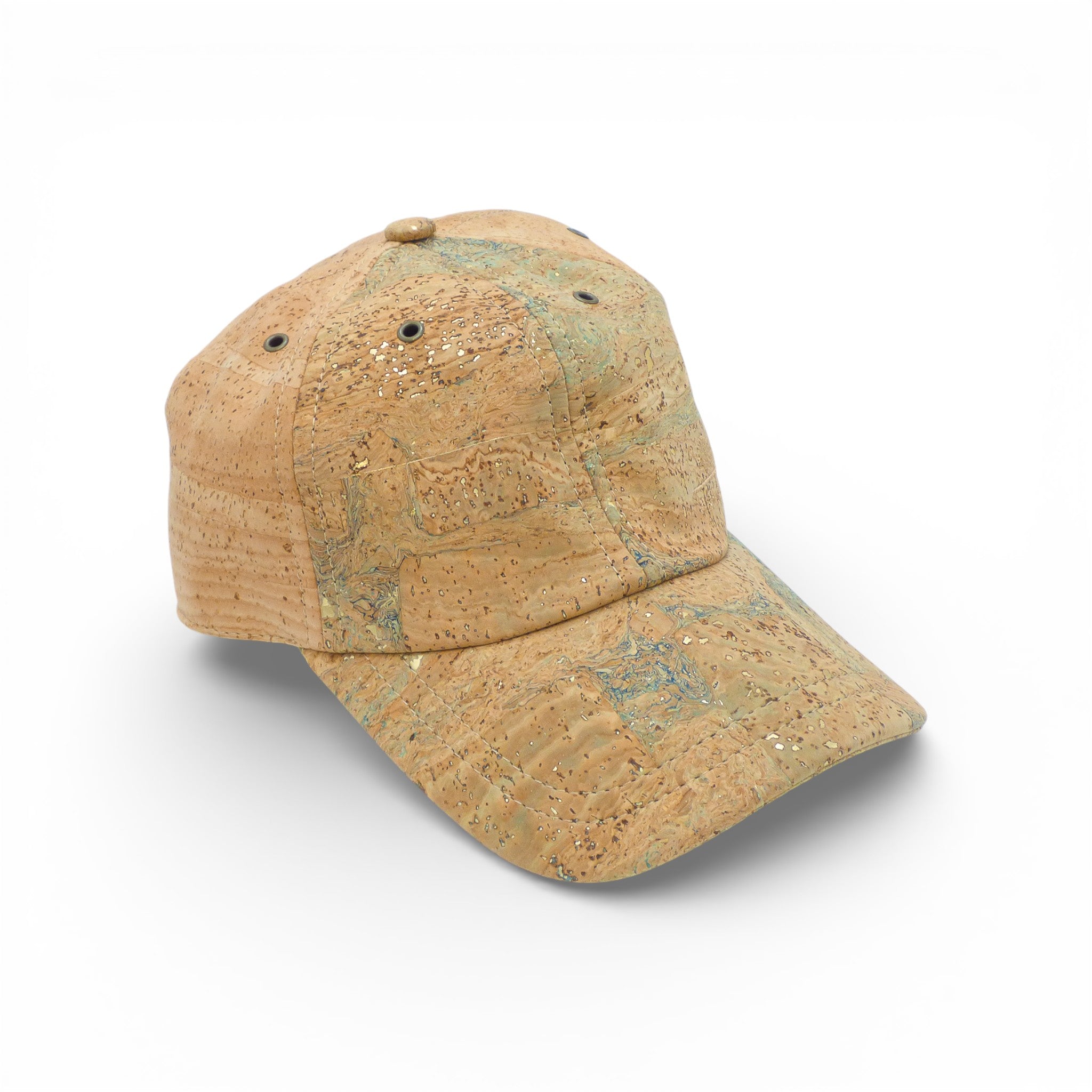 Casquette liège Basebol Amador Varum — vue face visière courbée texture naturelle