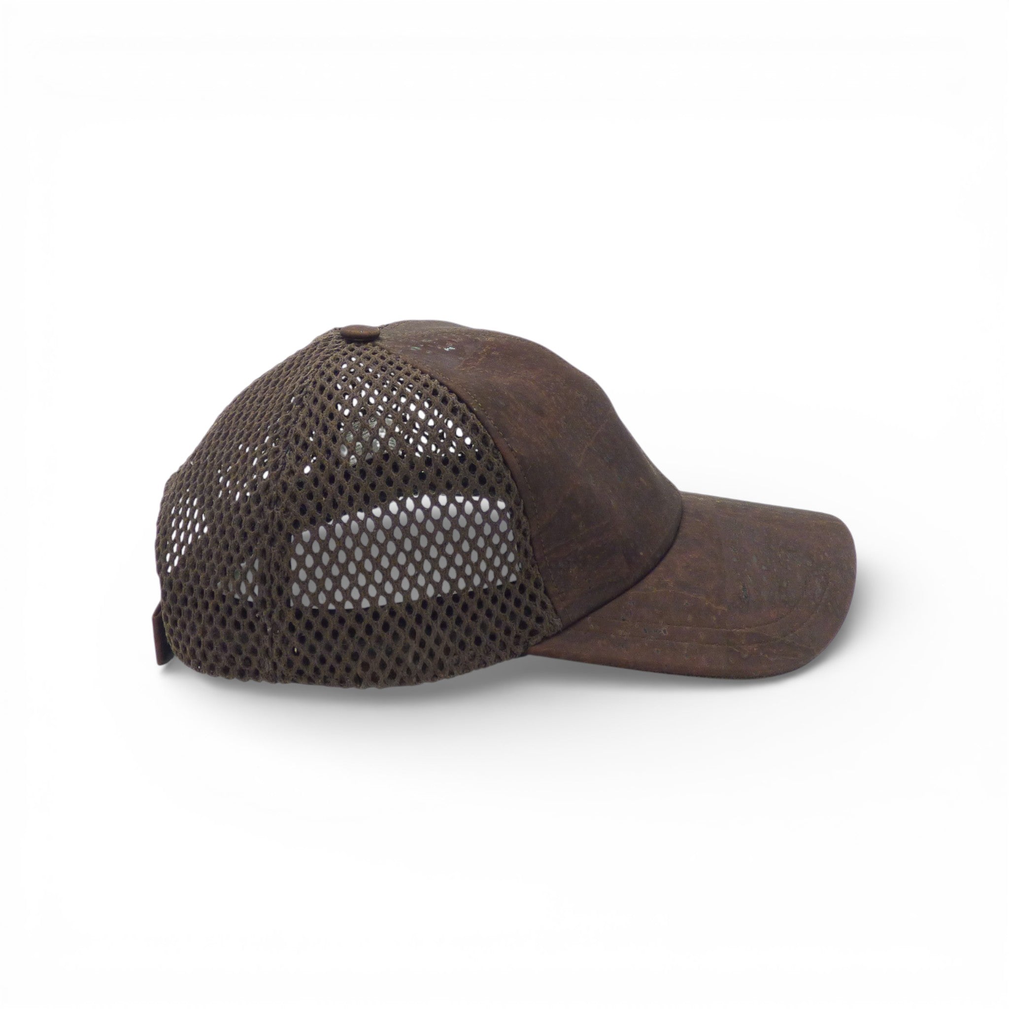 Casquette en liège de style baseball Amador Varum, vue de face, avec visière et texture naturelle.