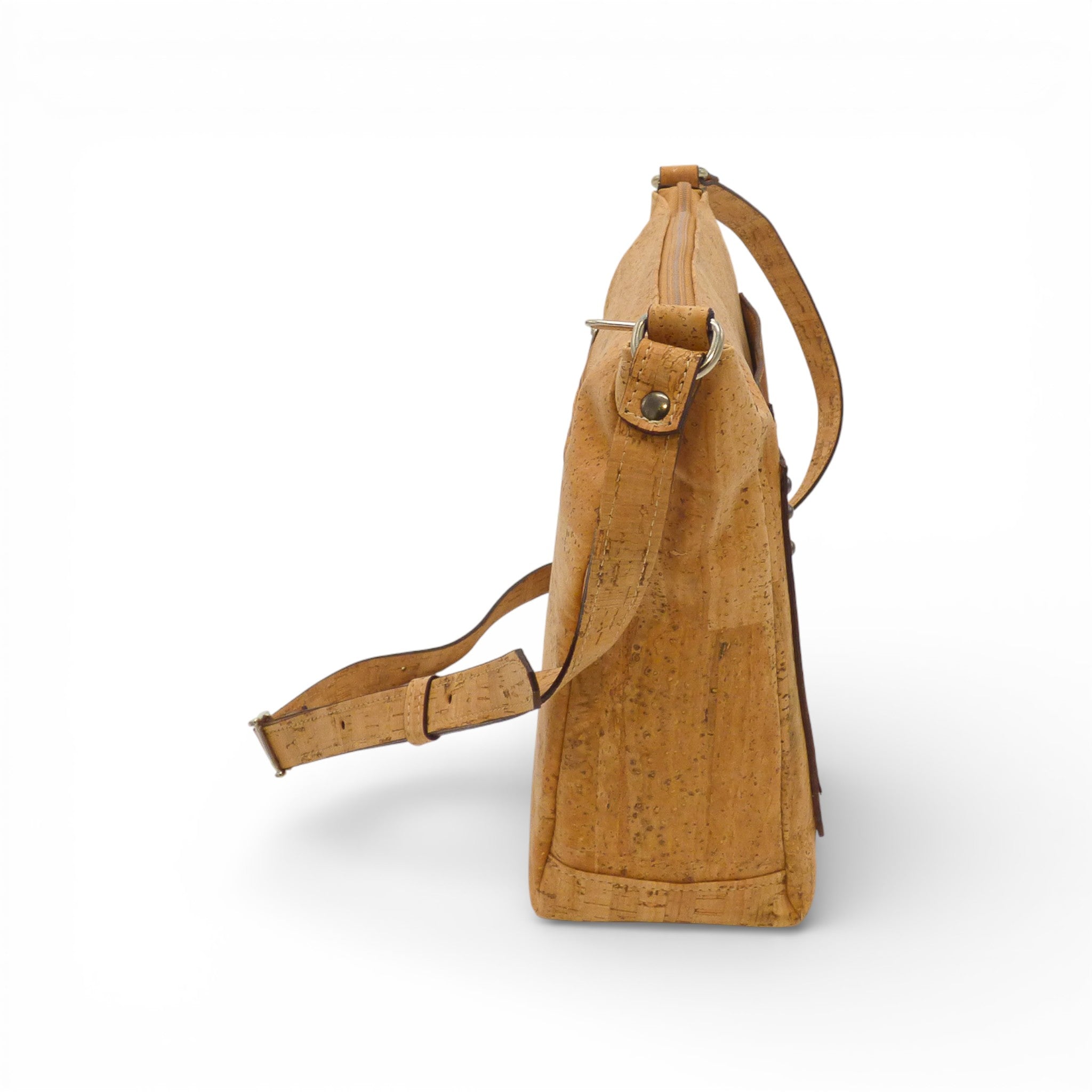 Profil d'un sac bandoulière en liège naturel — Elenco, anneau et sangle réglable, Portugal