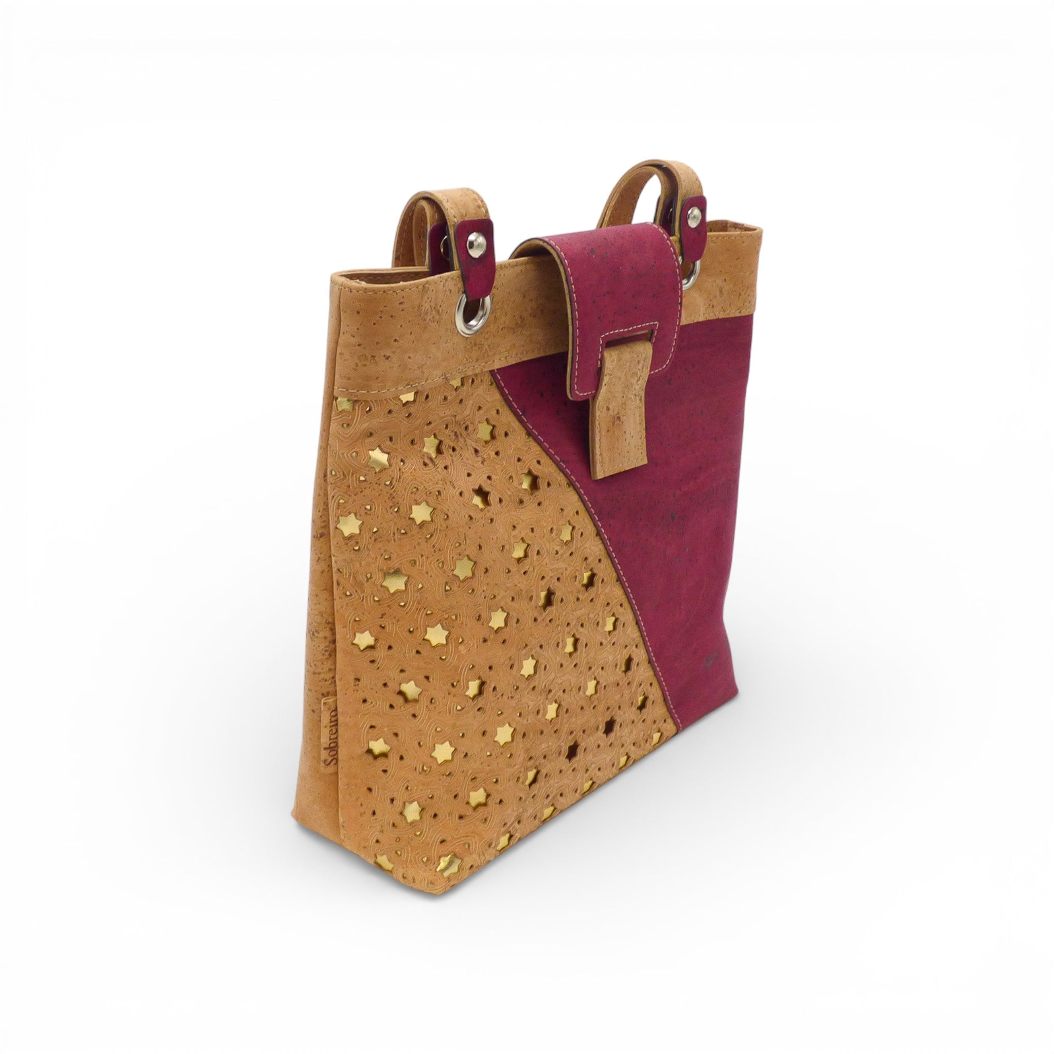 Sac à main en liège géométrique Étoile de la marque Sobreiro, mettant en avant son design moderne et élégant.