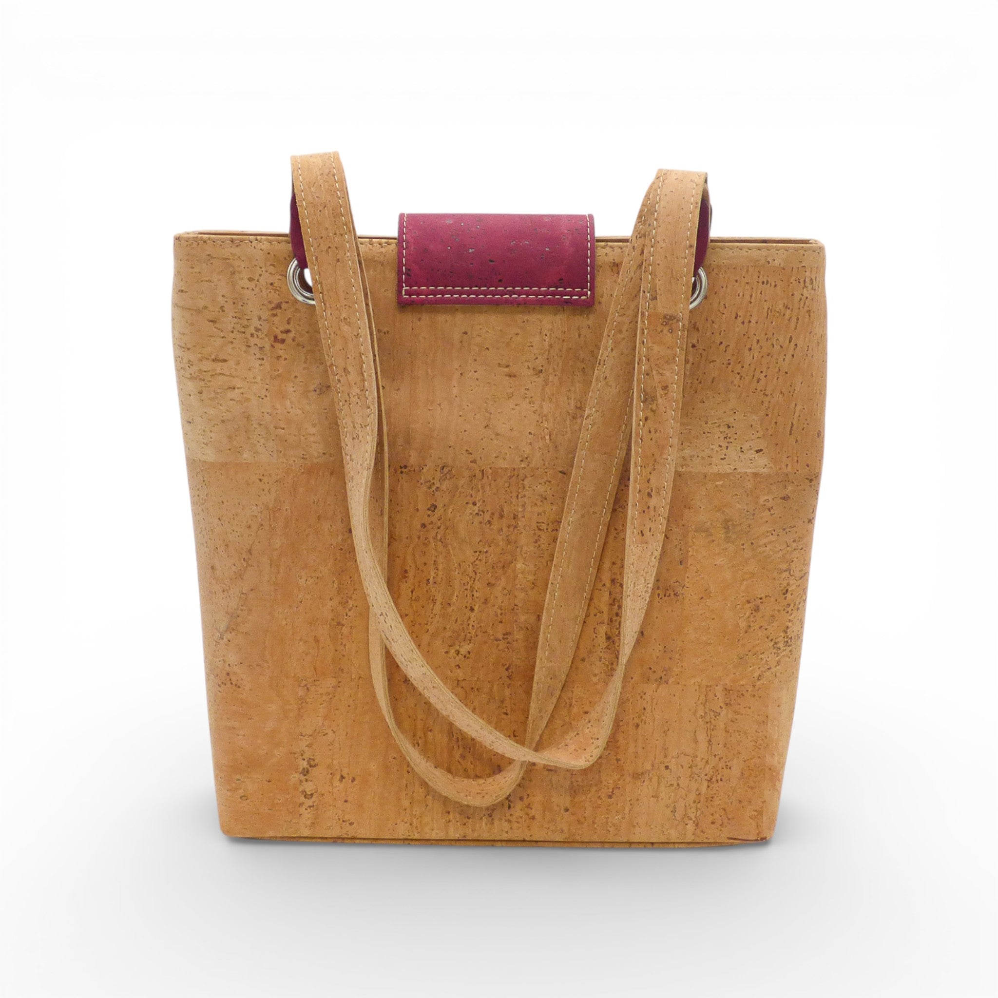 Sac à main en liège Sobreiro avec motif géométrique étoile, vue de face sur fond neutre.