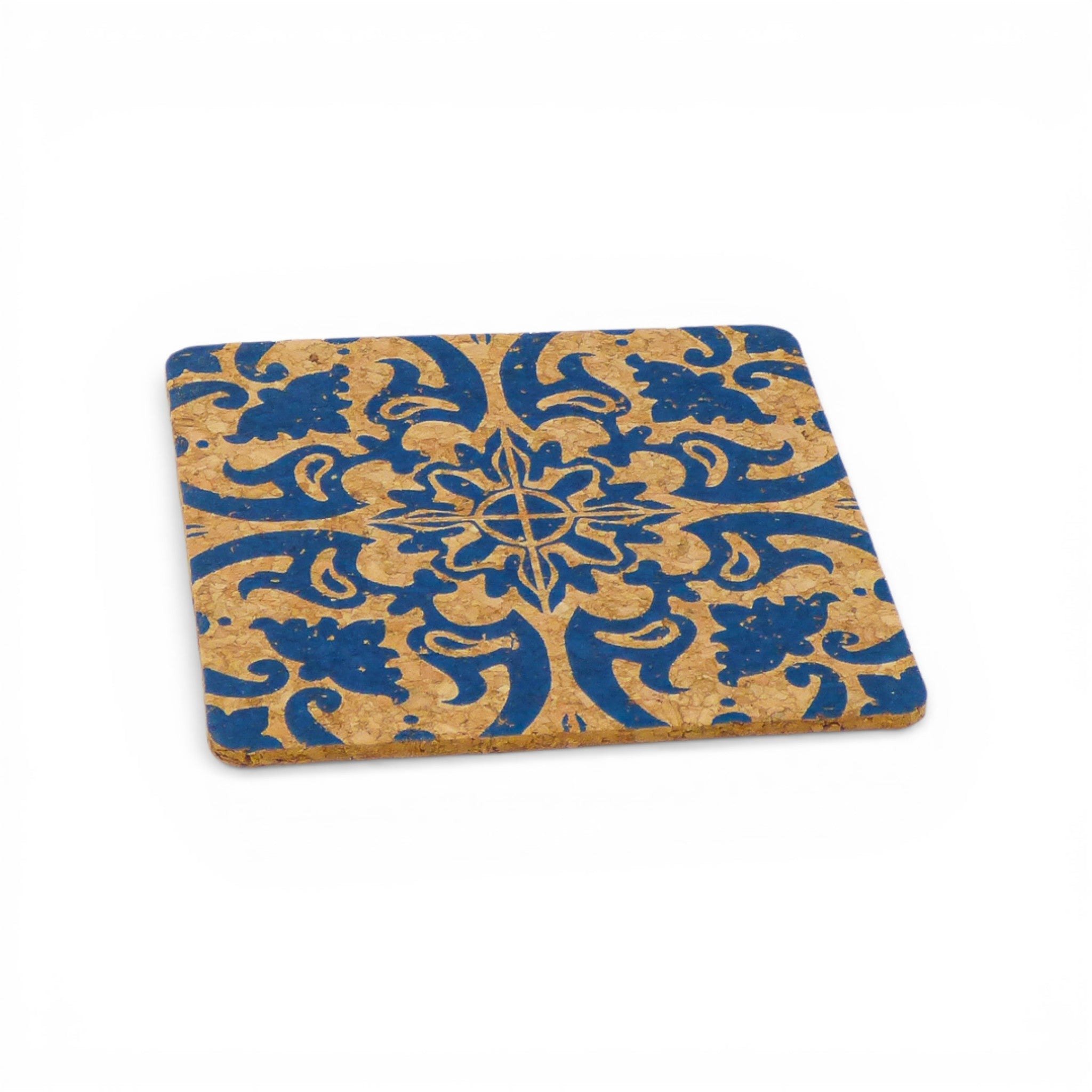 Dessous de verre Azulejo en liège - détail motif Lisbonne - artisanat Portugal
