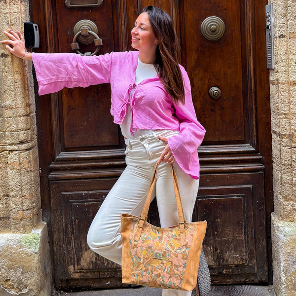 Sac épaule en liège Élégance Structurée - Finition artisanale Montado