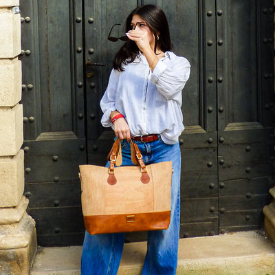 Sac grand format Hipica en liège naturel et cuir - Artipel Portugal