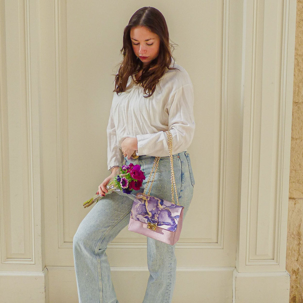 Sac INSPIRA MAUVE - Liège Marbré Violet et Or | Artipel