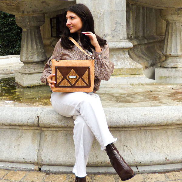 Sac bandoulière triangle Elenco en liège - porté épaule, forme géométrique - Portugal