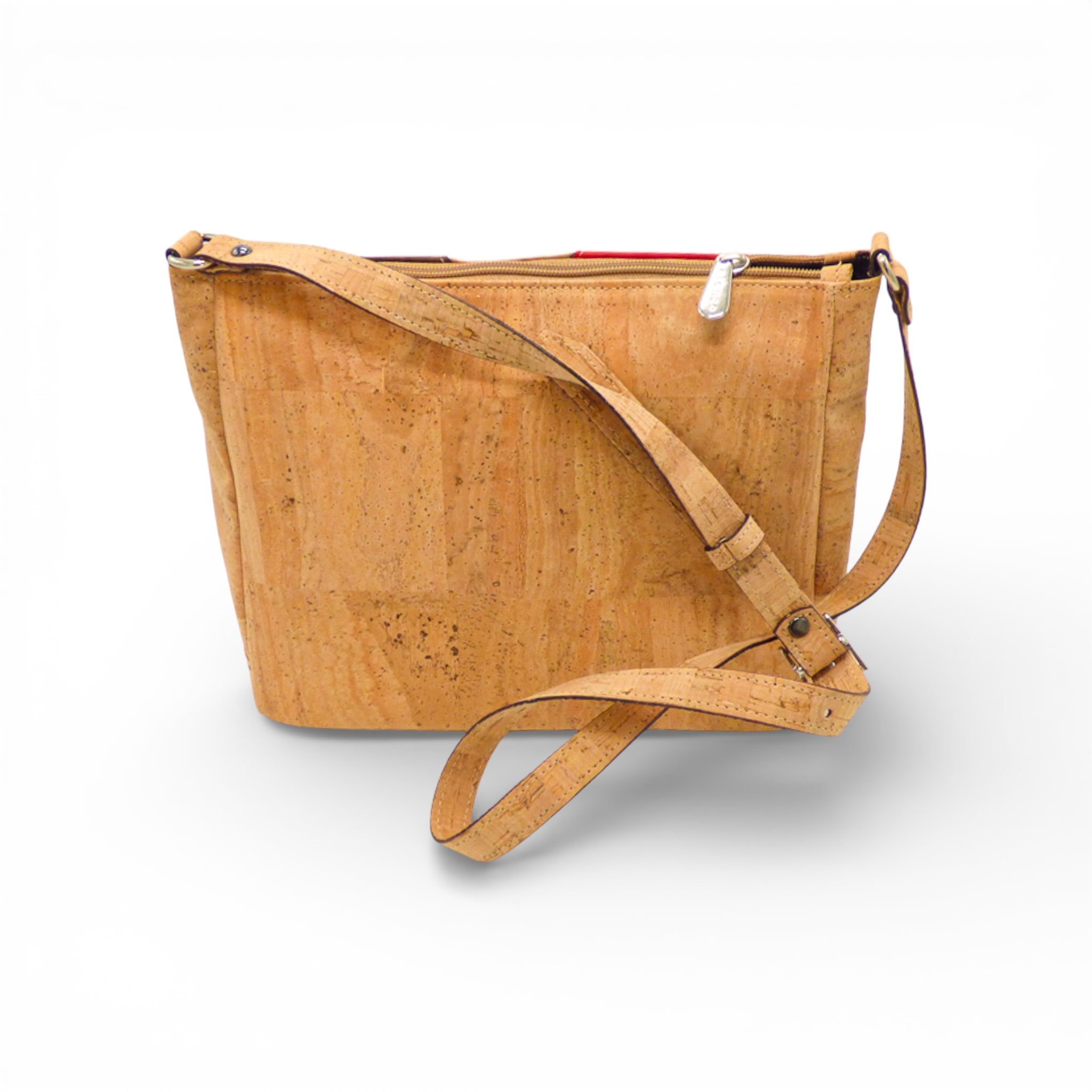 Sac bandoulière Mosaïque Elenco en liège - vue face coloris naturel - Portugal