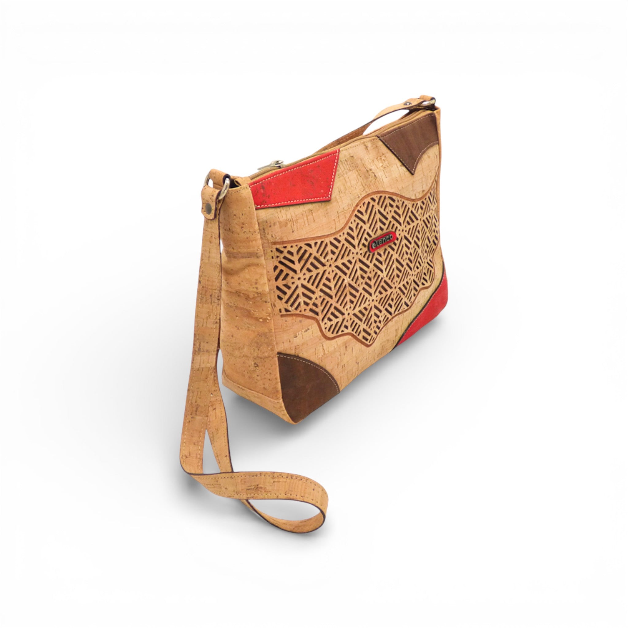 Sac bandoulière Mosaïque Elenco en liège - détail bandoulière réglable - Portugal