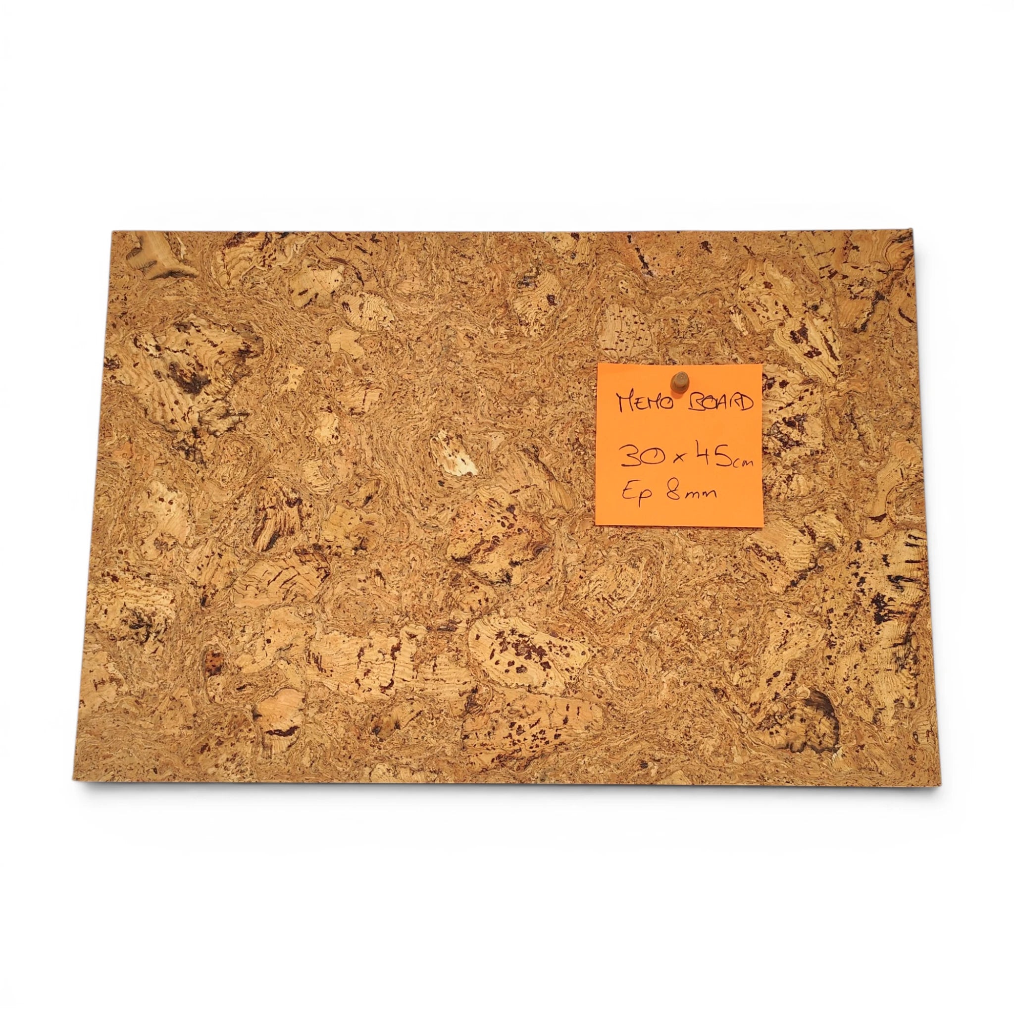 Tableau mémo en liège naturel 30x45 cm - coloris Naturel, grain brut, épaisseur 8 mm