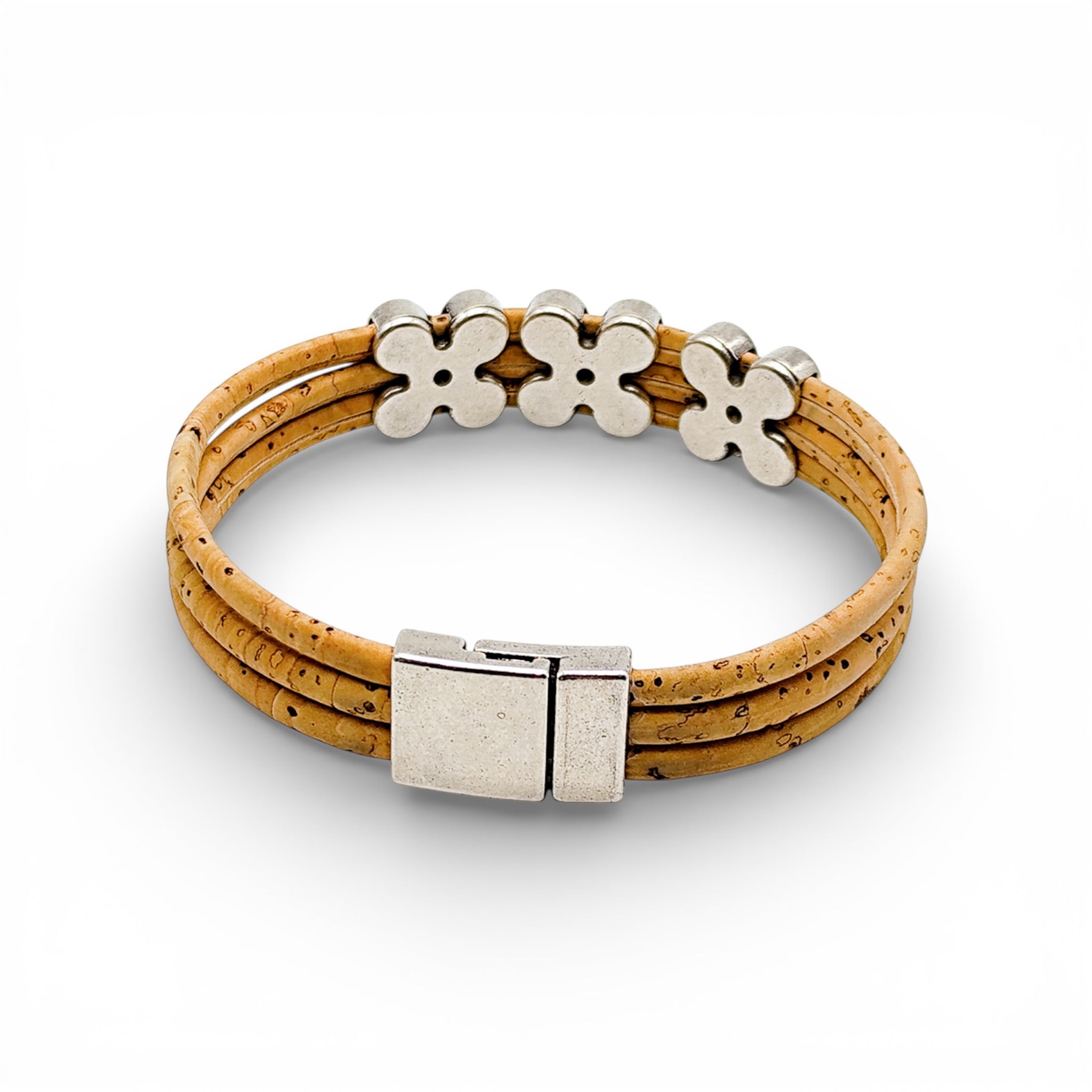 Bracelet vegan et éco-responsable en liège naturel du Portugal : Bracelet Liège Floral - Artipel - Home & Liège