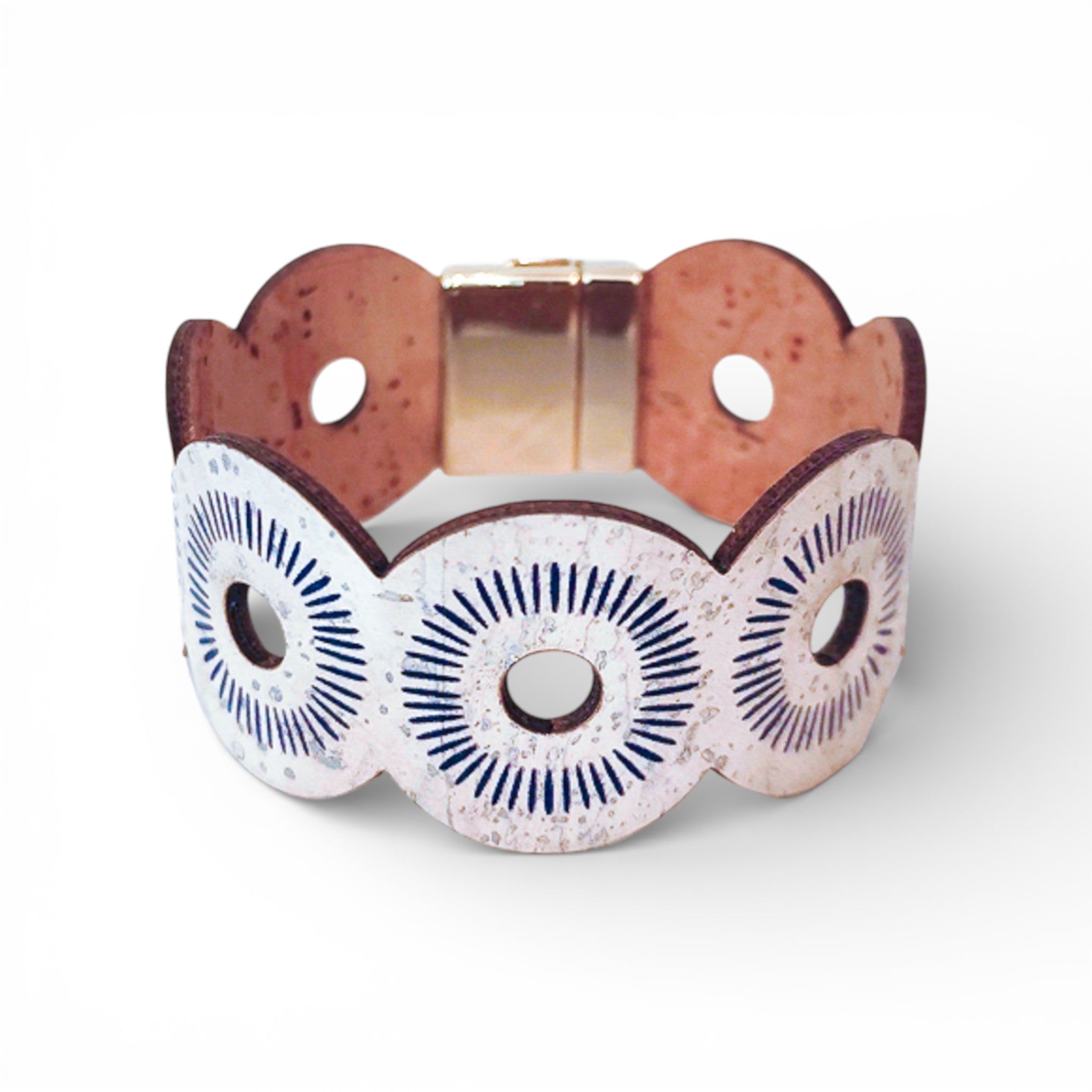 Bracelet vegan et éco-responsable en liège naturel du Portugal : Bracelet Liège Points d'Azur - Artipel - Home & Liège