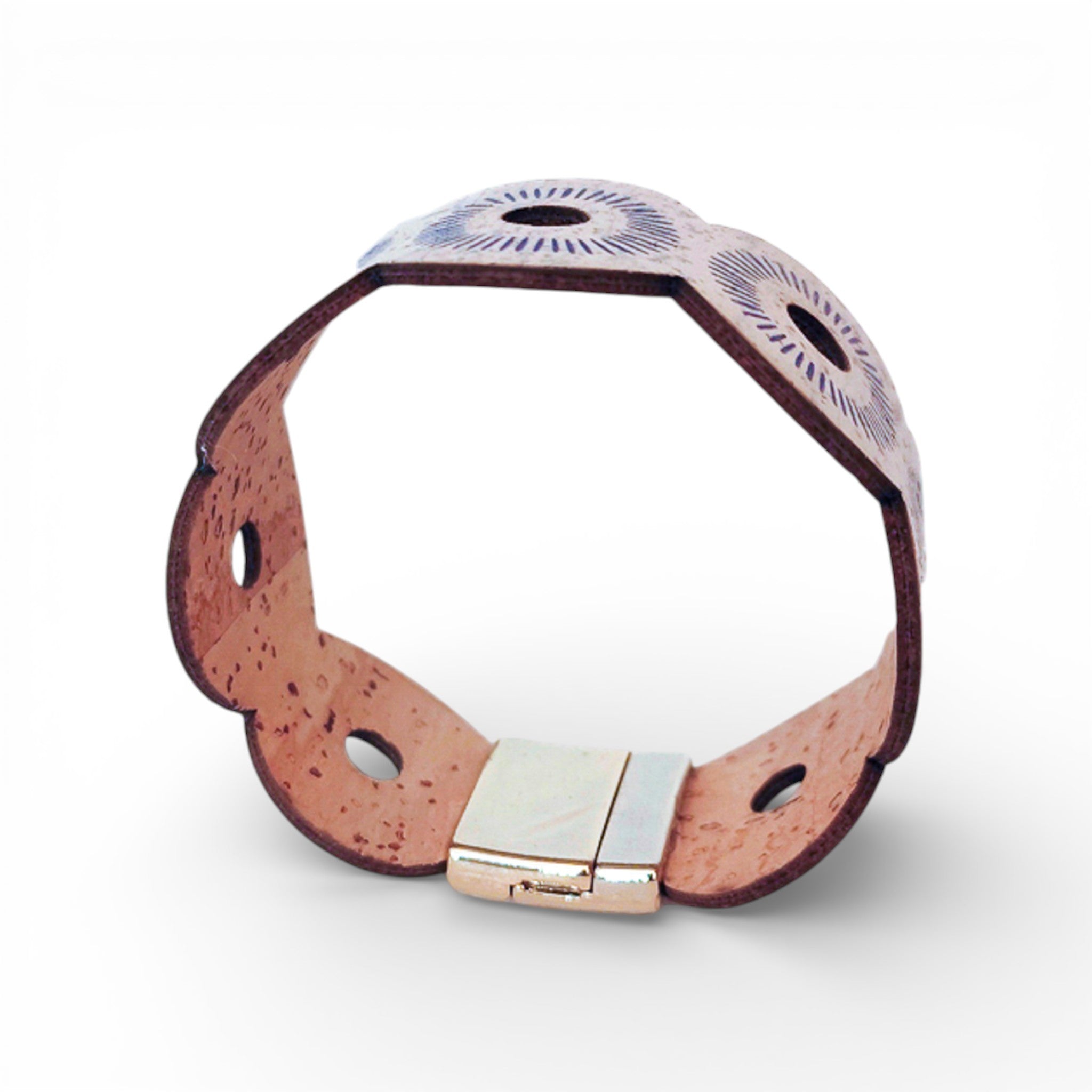 Bracelet vegan et éco-responsable en liège naturel du Portugal : Bracelet Liège Points d'Azur - Artipel - Home & Liège