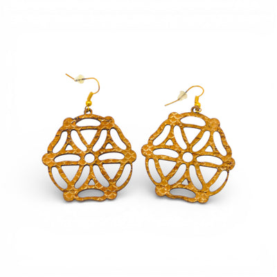 Boucles d'oreilles dorées en liège du Portugal — Artipel femme