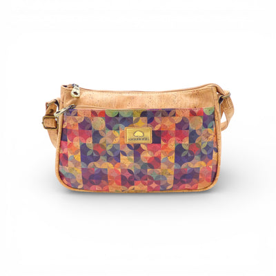 Petit sac bandoulière Montado en liège - vue face, texture naturelle - Portugal
