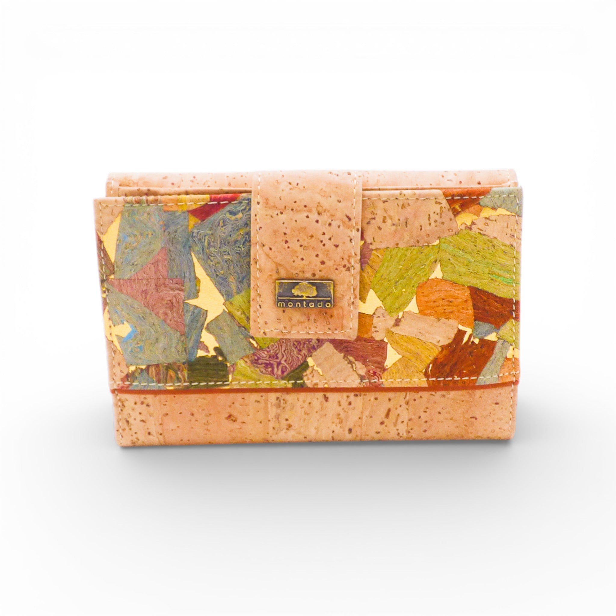 Compact "Éclat de Liège" wallet by Home & Liège, showcasing its unique cork texture and stylish design.