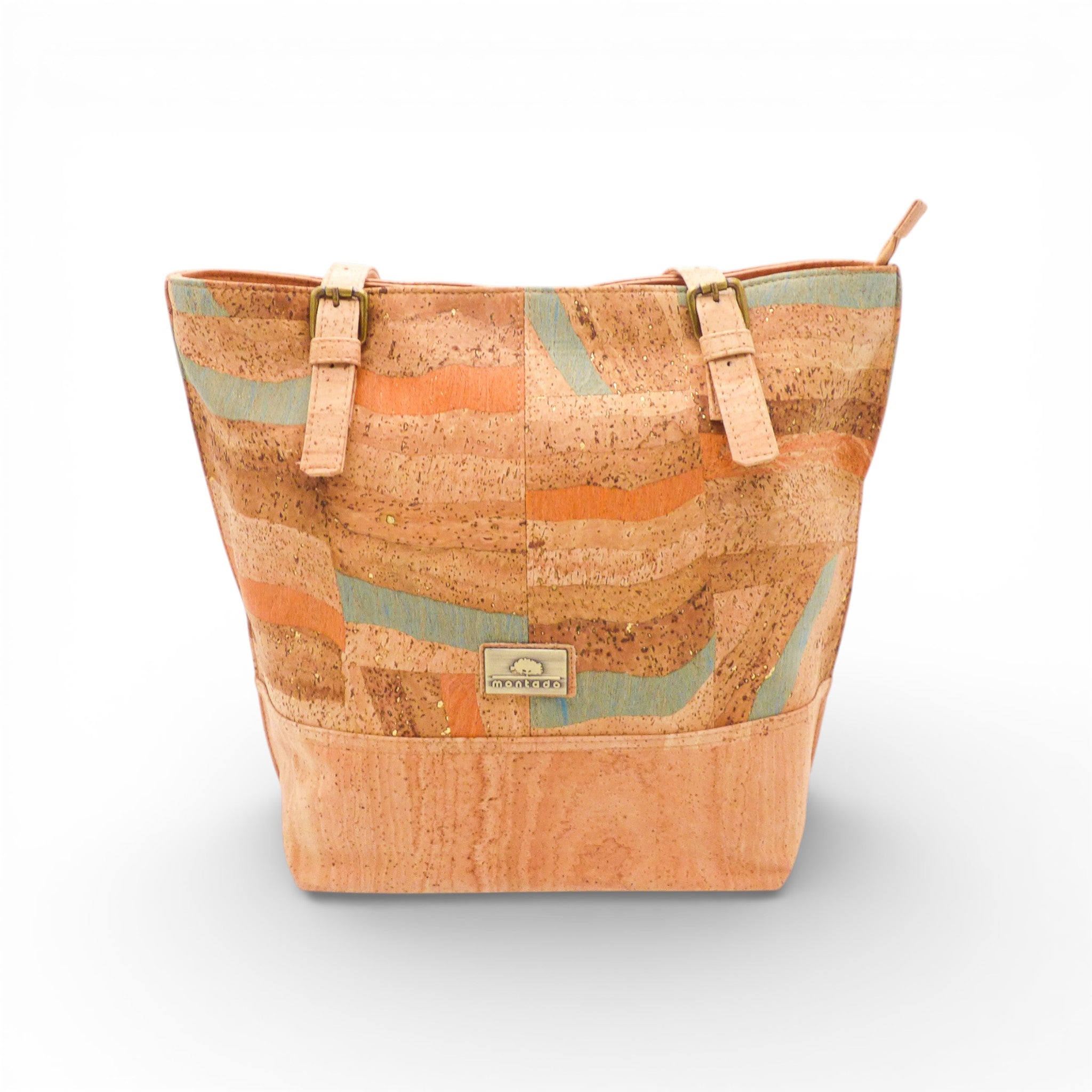 Sac épaule Montado en liège, avec design moderne et poches pratiques, idéal pour un usage quotidien.