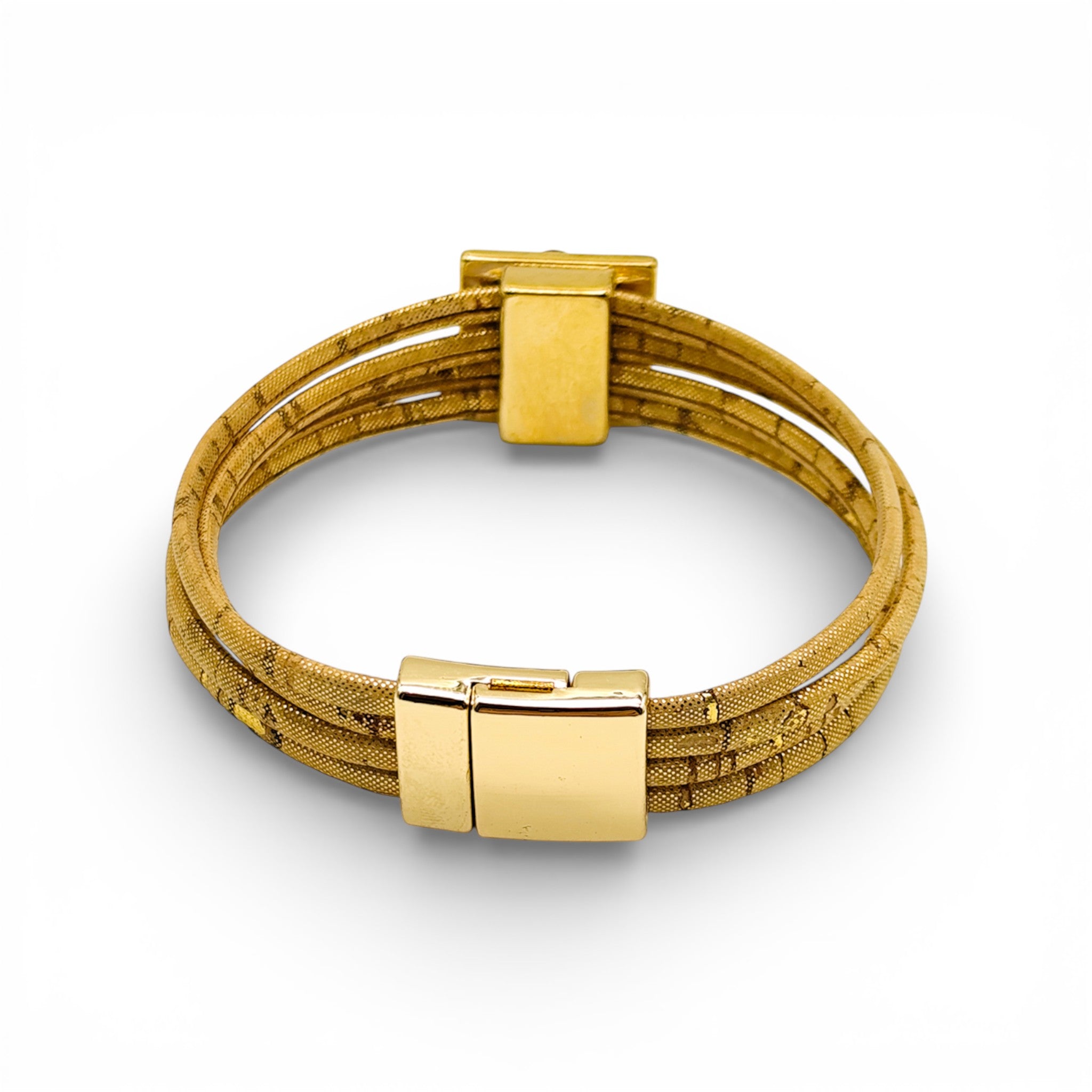 Bracelet vegan et éco-responsable en liège naturel du Portugal : Bracelet Multi-Rangs Fleur - Artipel - Home & Liège