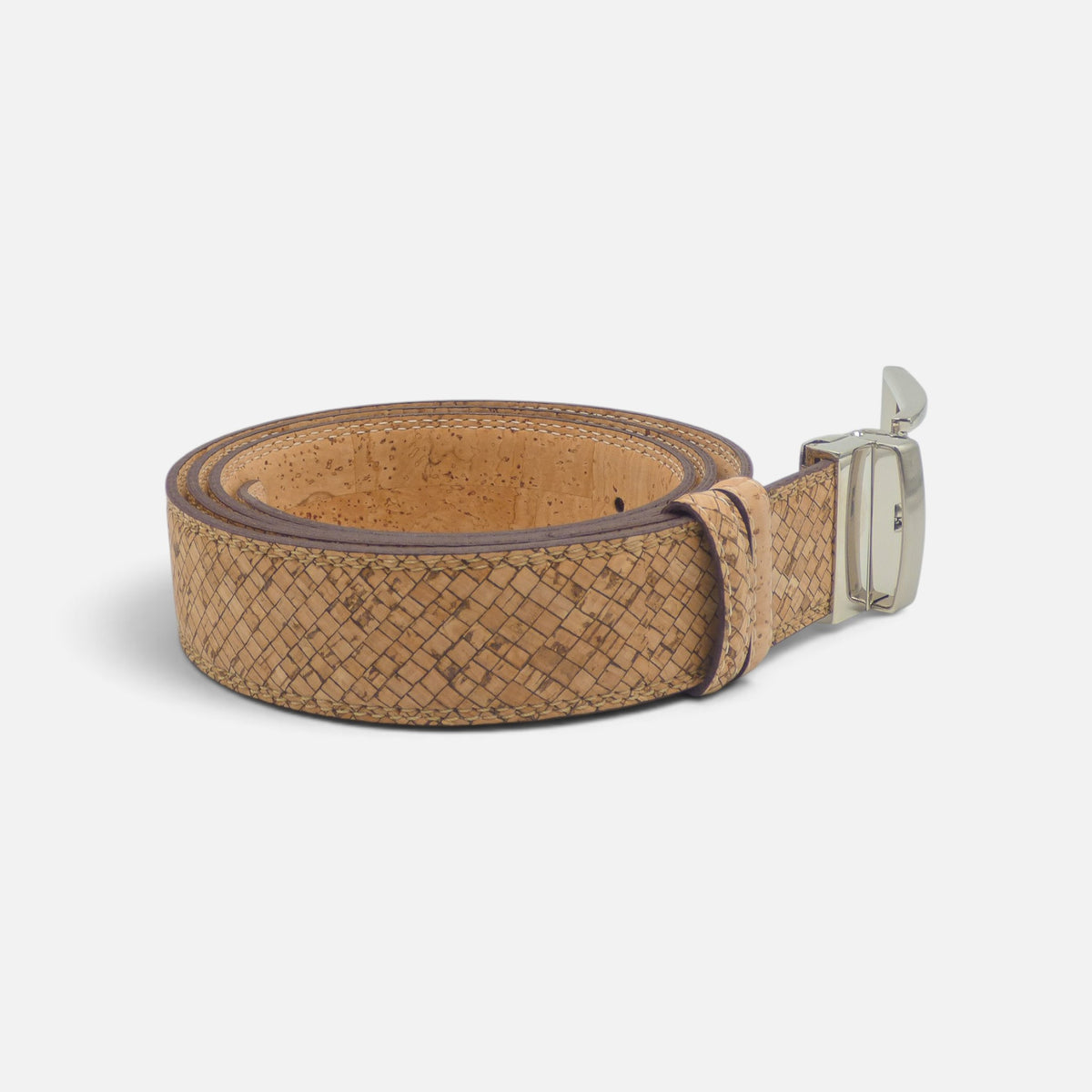Ceinture en liège texturé à plat, boucle pivotante pour les deux faces