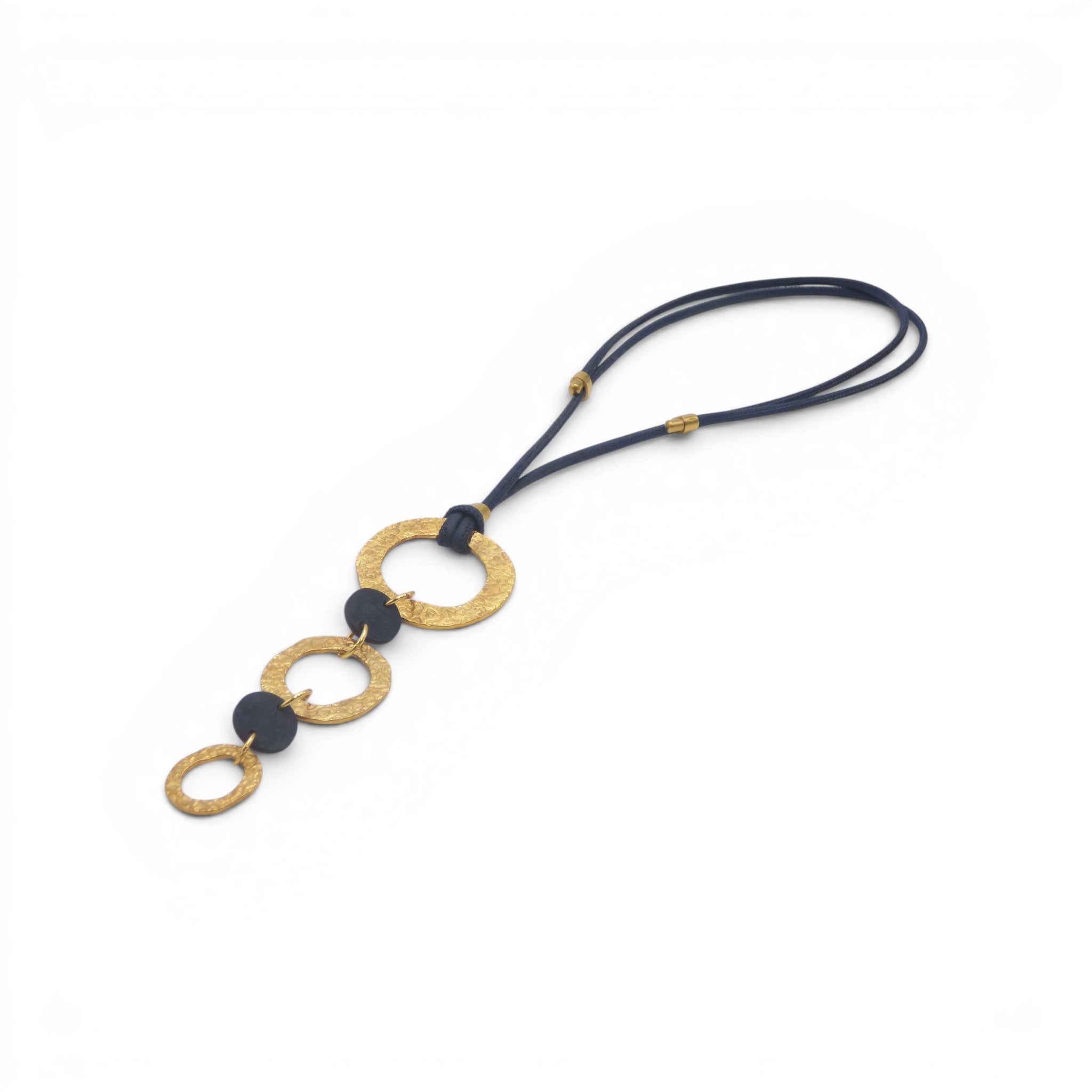 Collier ajustable en liège naturel et perles doré, design artisanal Portugal