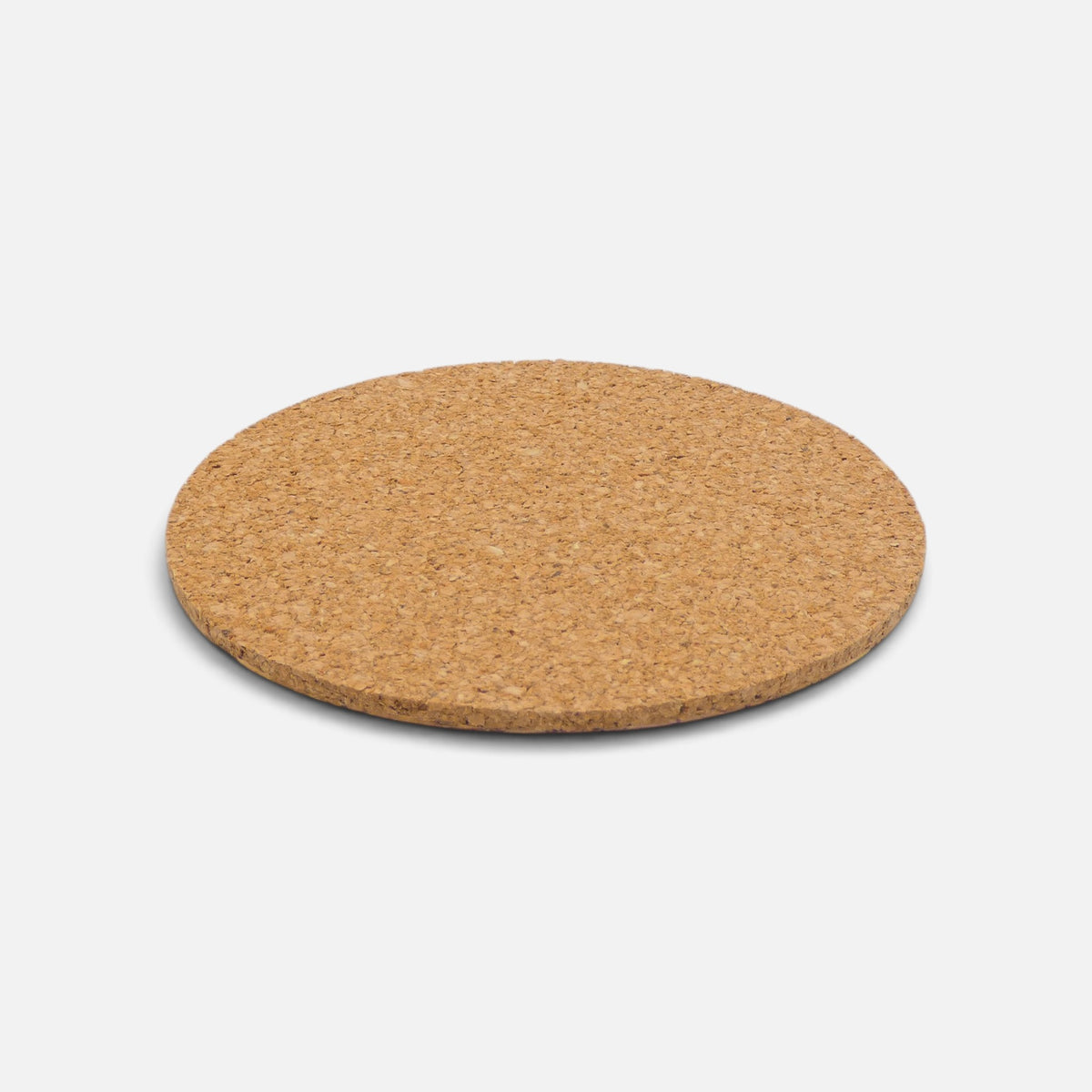 Dessous de verre rond en liège aggloméré naturel, grain fin et régulier