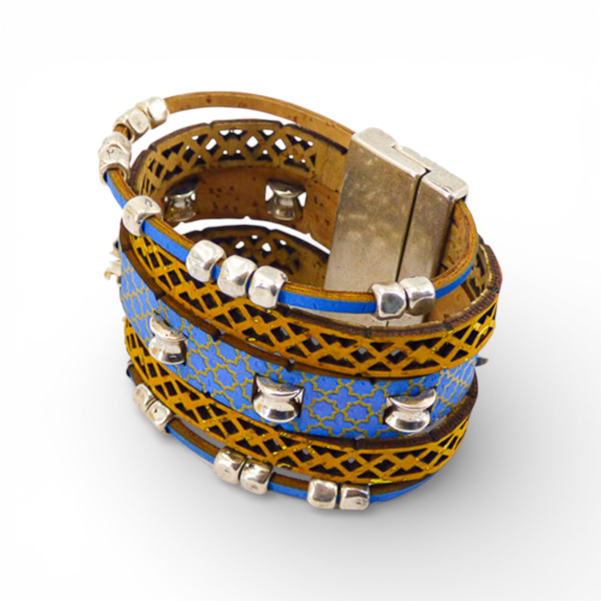 Bracelet vegan et éco-responsable en liège naturel du Portugal : Bracelet Manchette Nomade - Artipel - Home & Liège