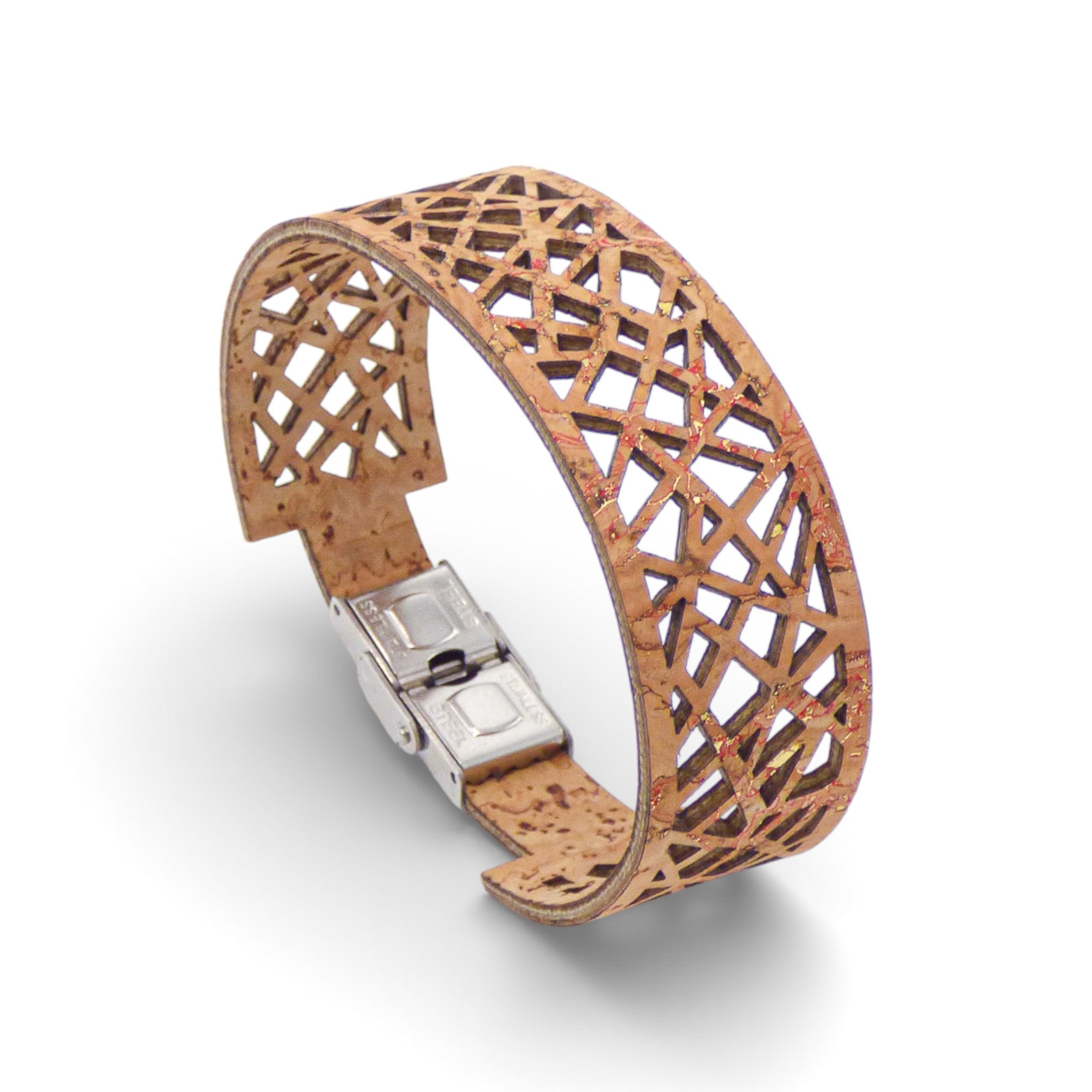 Liège manchette moderne — Cork Colors géométrique femme bijoux