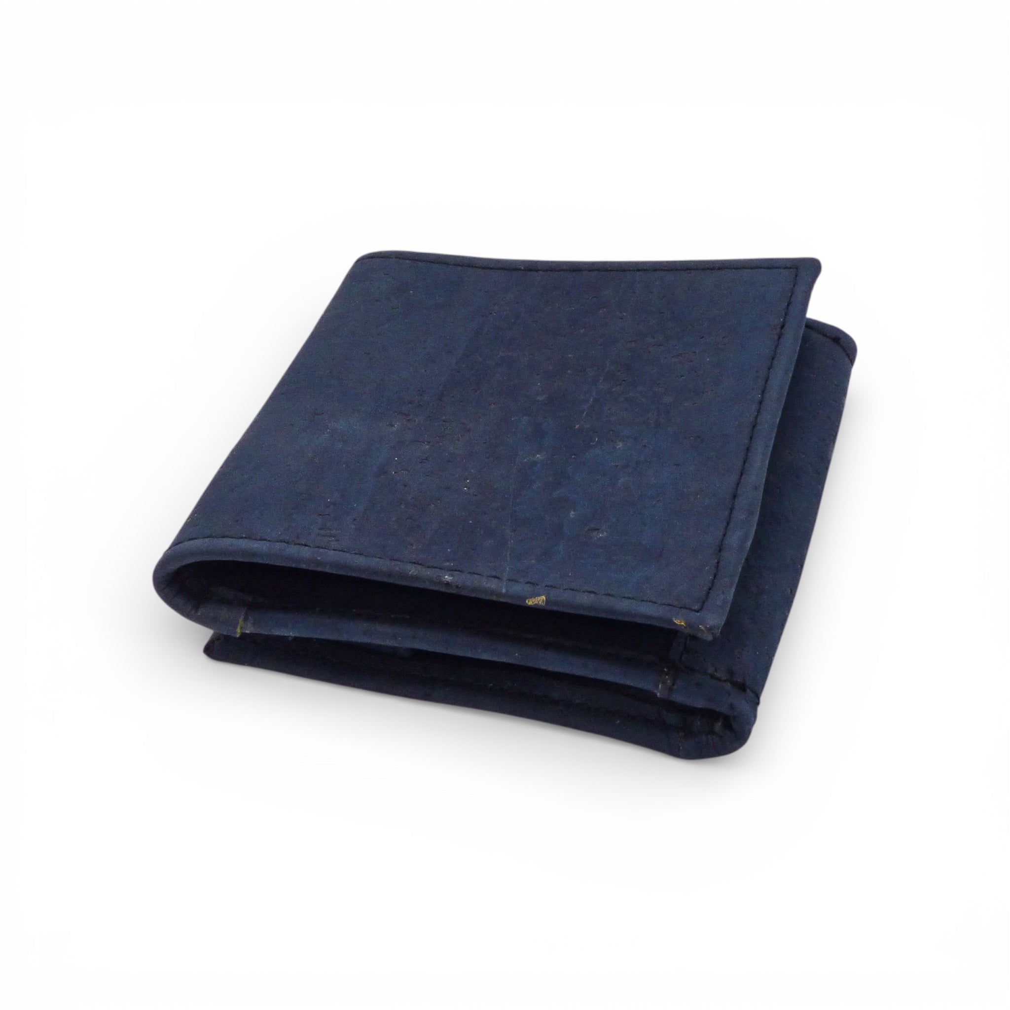 Porte-monnaie compact en liège bleu océan, léger et discret, de la marque Amador Varum, idéal pour la poche.